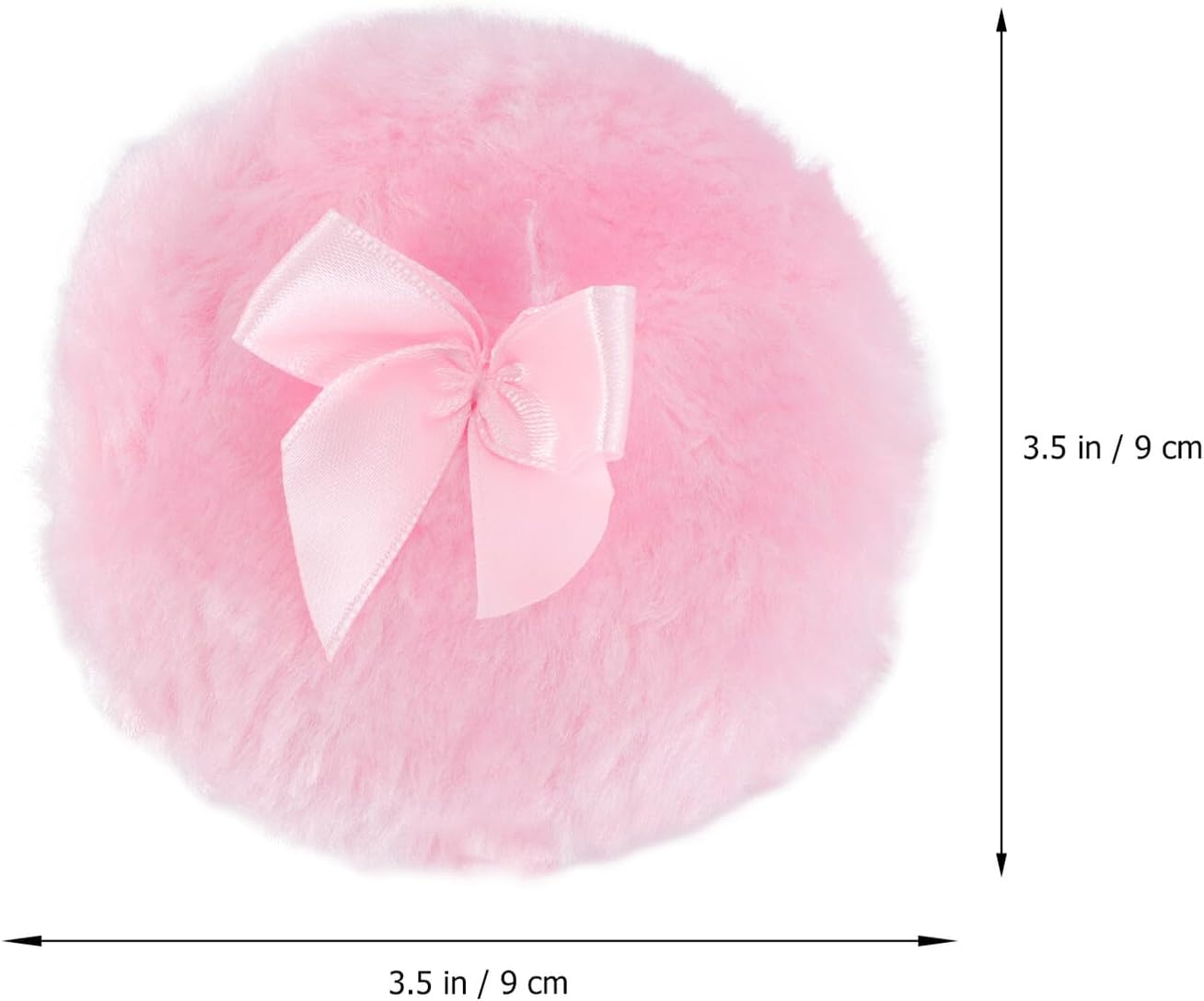 GRADENEVE 3PC Powder Puff Long Hair Soft Talcum Prickly Heat Puff with Plush Bowknot Design for Adult Use Pink image number 5