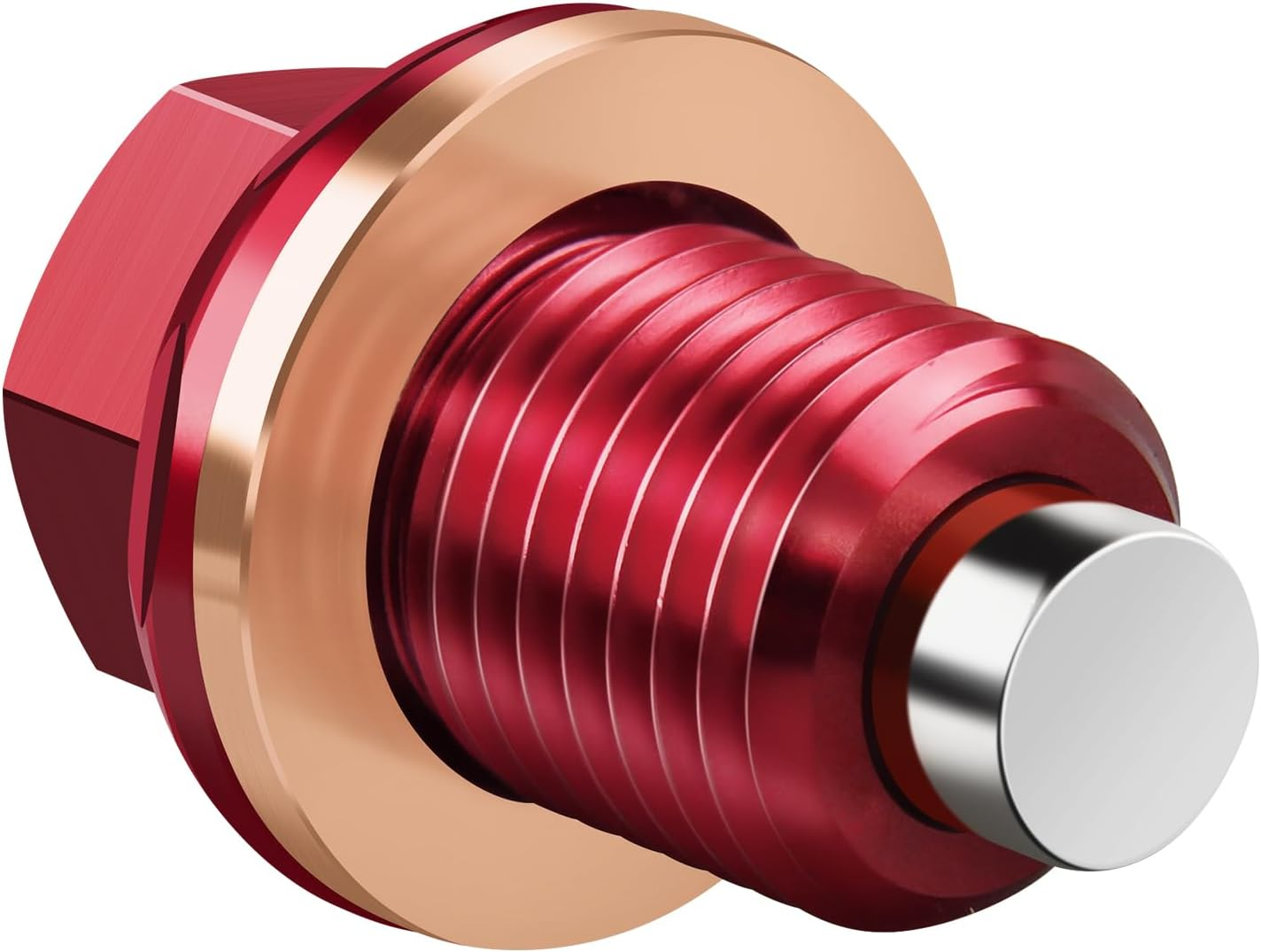 M14 X1.5 Magnetic Oil Drain Plug 7075 Aluminum CNC Craft with Crush Washer Gaskets Replacement for Ford GM Hyundai KIA and More Select Models