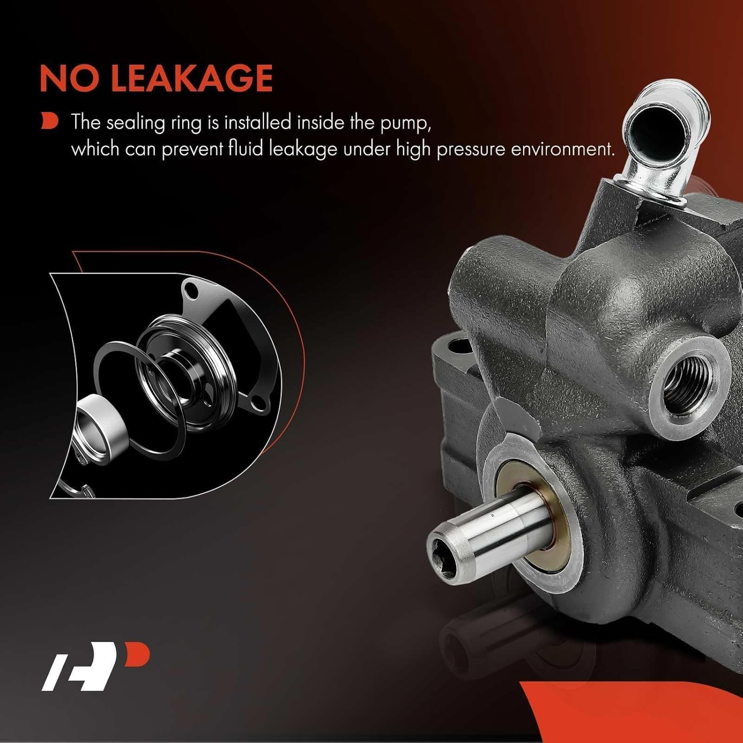 A-Premium Power Steering Pump Compatible with Ford Mustang 2005 2006 2007 2008 2009 2010, 4.6L Gas, Replace # 36P0055, 7R3Z3A674D image number 1