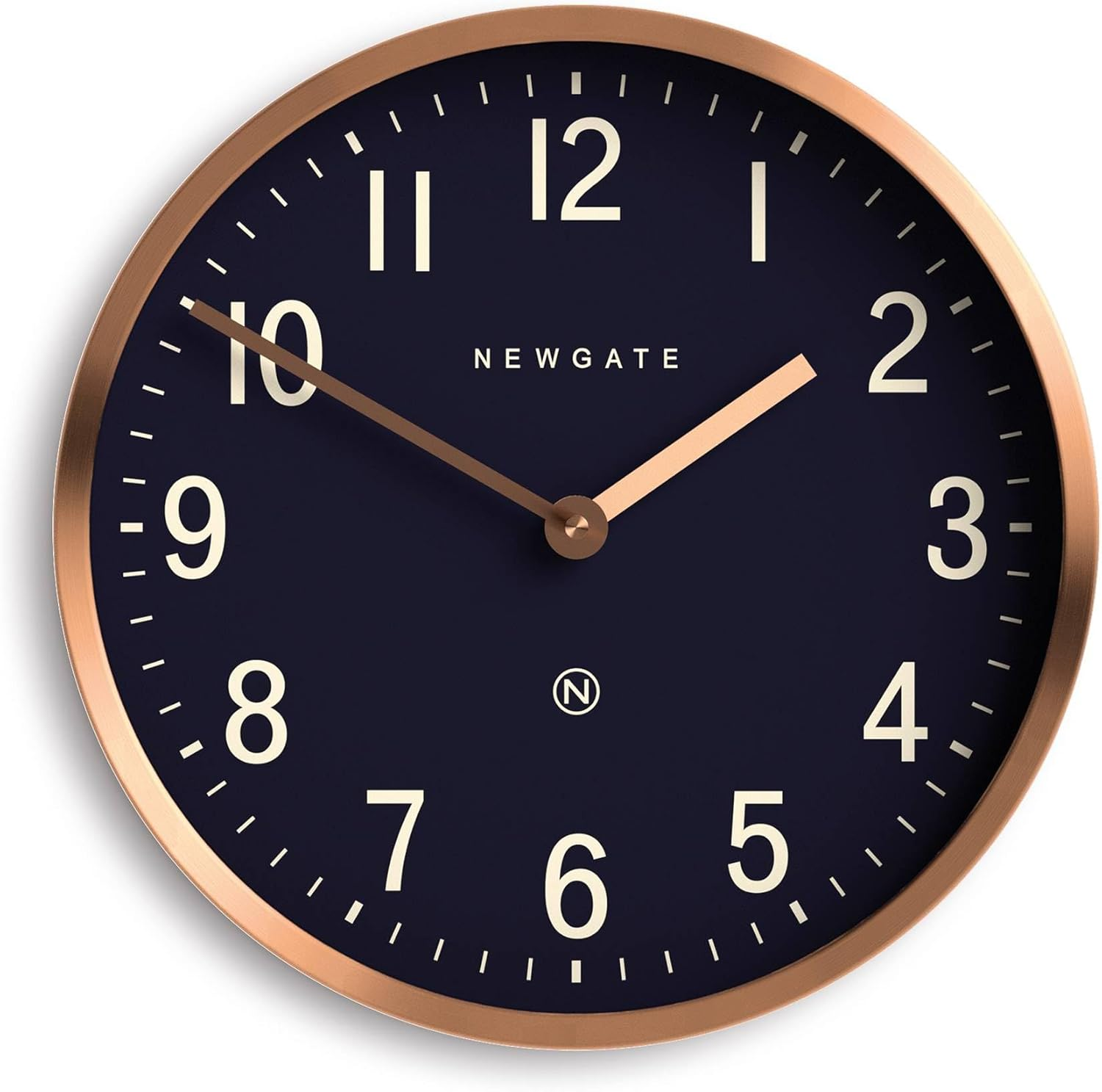 NEWGATE&reg; Master Edwards Wall Clock - Kitchen, Living Room, Office - Round, Retro, Designer - Stylish Home D&eacute;cor Mid-Century Modern (Gold)