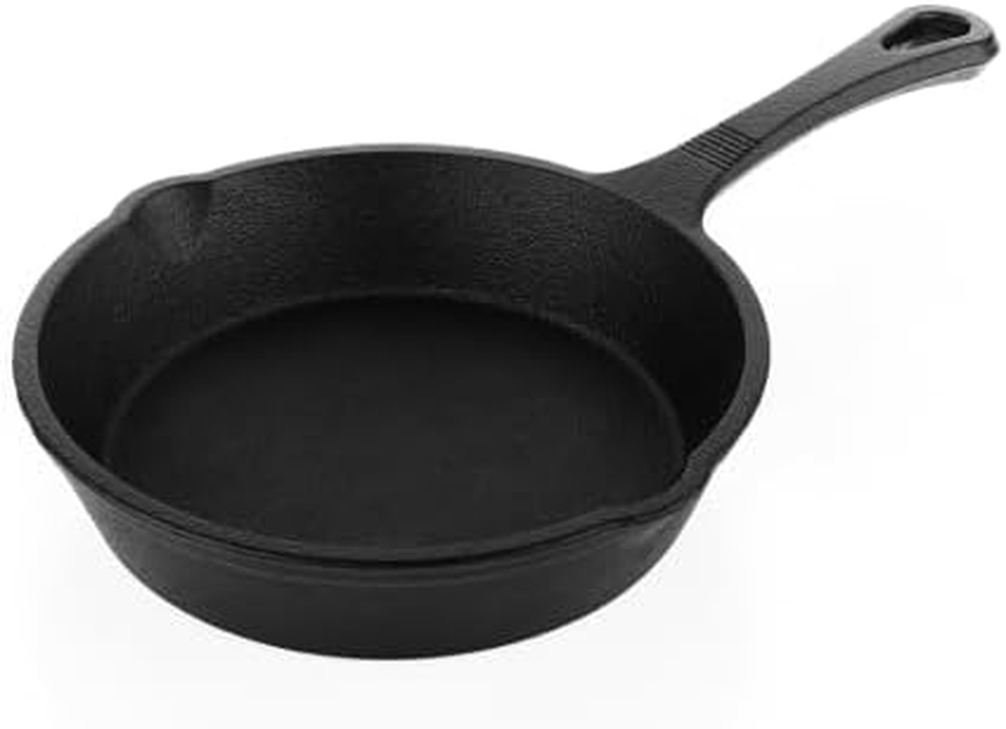 Pre-Seasoned Cast Iron Skillet, Fry Pan, Griddle, 15 Cm, Black image number 1