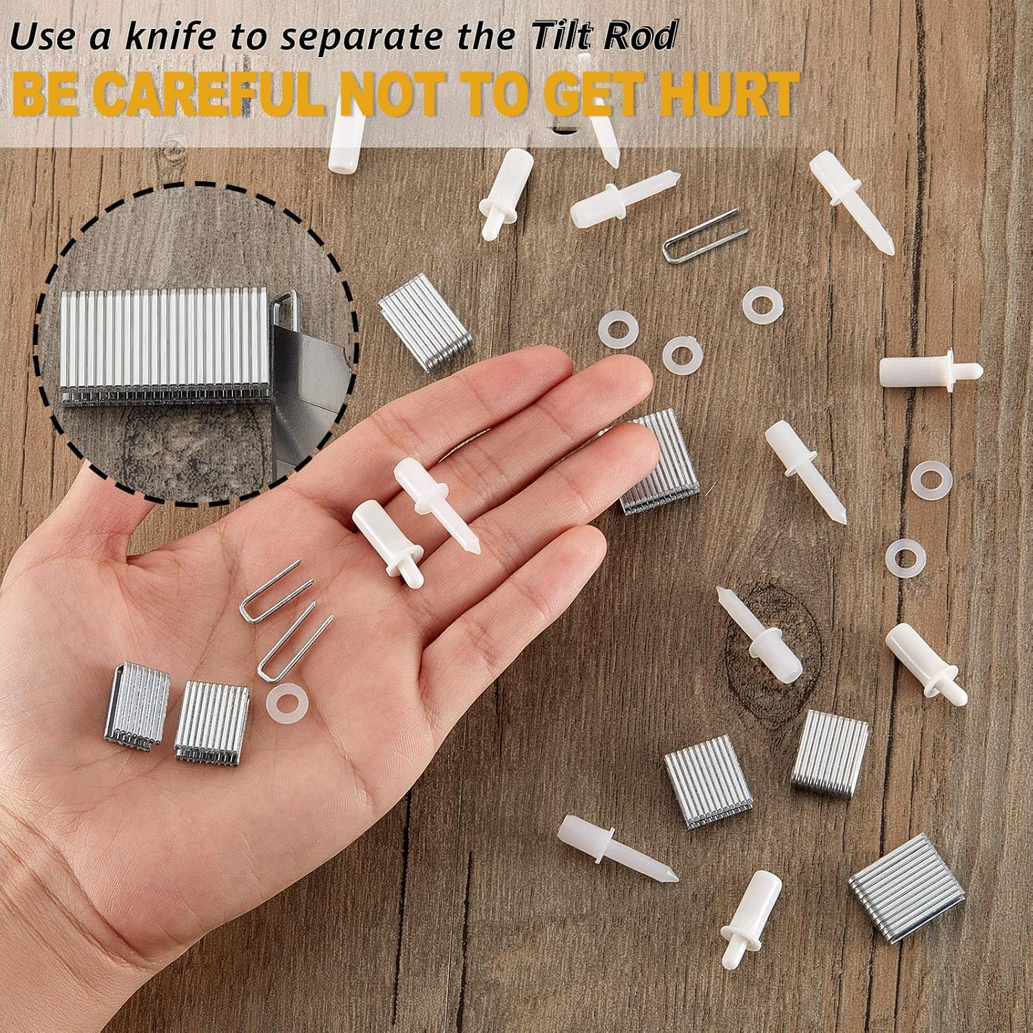 IONPSHG 125 Pcs Louvers Repair Pins Kit with 15 Springs, Plantation Shutter Parts for Movable Blade Repair, Spring Loaded Replacement Pins, Window Tools Supplies image number 2