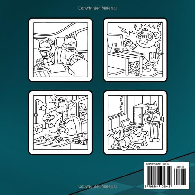 Cozy Crime Moments: Cute and Funny Parody Coloring Book for Adults Featuring Cozy Crime Scenes and Comfy Animal Moments to Color and Relieve Stress image number 1