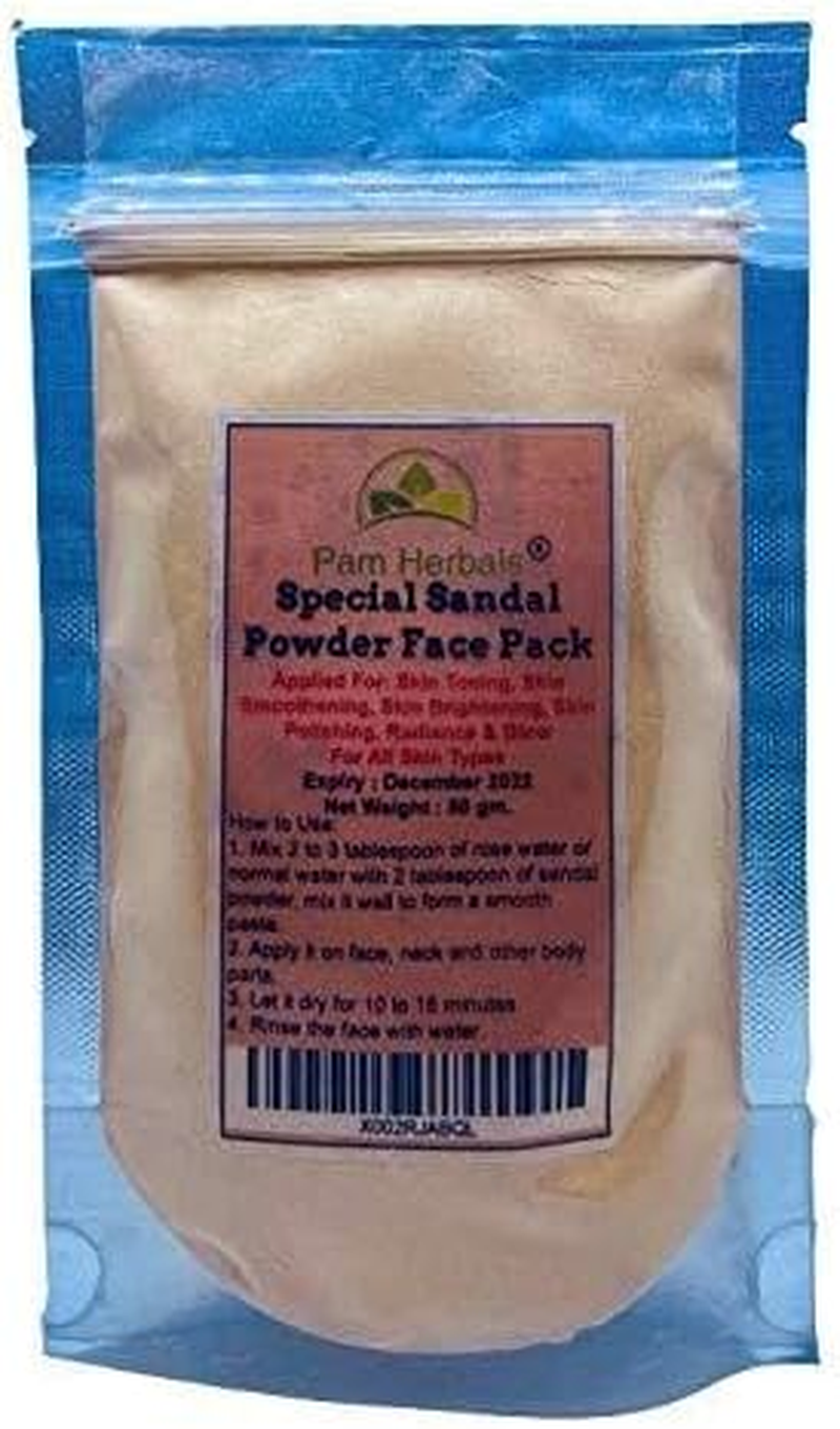 Pam Herbals Special (Chandan) Sandalwood Powder for Face Pack,Worship & Auspicious Occasions DIY (50G)