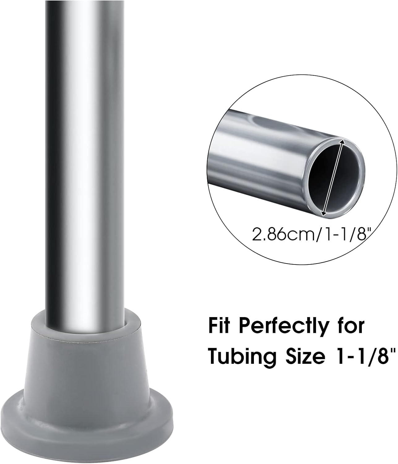 Pack of 4 Shower Chair Tips 28 Mm Rubber Feet Chair Leg Caps for Shower Chair Replacement Rubber Feet for Shower Chair Bath Seat Shower Stool Non-Slip Rubber Tips Suction Cup Feet (Grey) image number 6