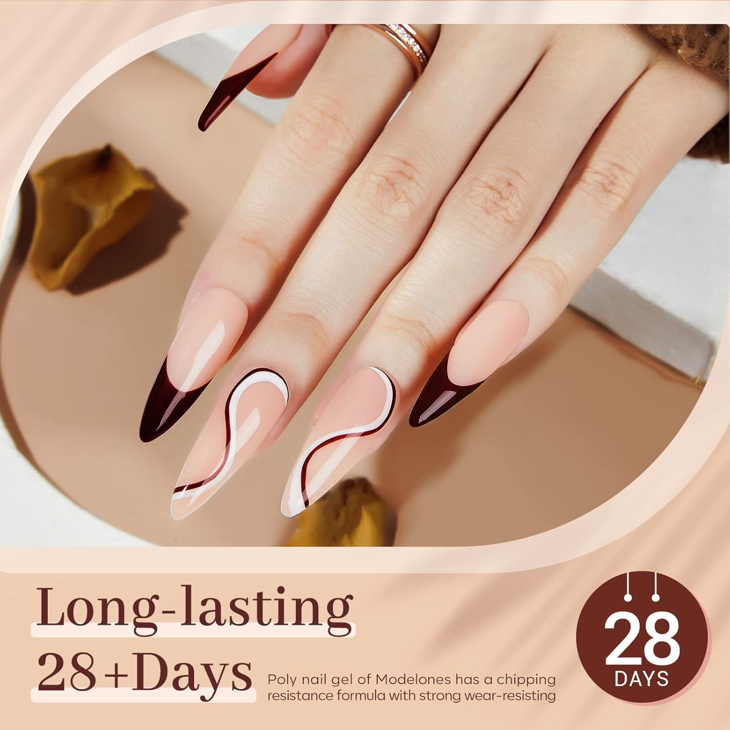 Modelones Poly Nail Gel, 6 Colors Nude Skin Tones Pink Neutral Brown Collection Poly Extension Gel Set Builder Nail Gel French Manicure DIY Design Nail Art Home Salon Beauty Gift