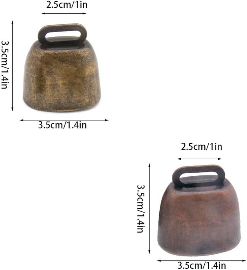 5 Pack Grazing Copper Bells, Metal Cow Bells for Dogs, Animal Copper Loud Bronze Bell, Small Brass Bell, for Cow Horse Sheep Cats Small Pets Anti-Theft Accessories (Bronze) image number 6