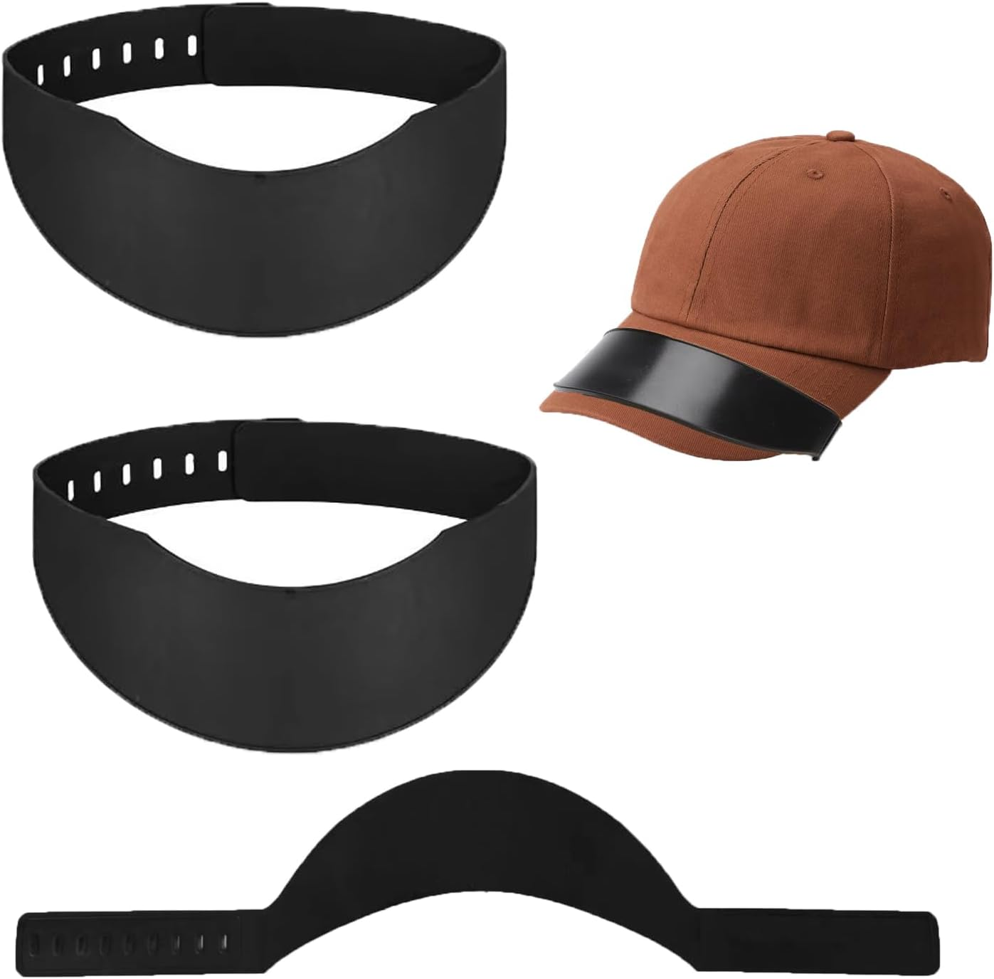 Arrerr 3 Pack Baseball Cap Brim Bender Adjustable Golf Dad Hats Bill Bender Curving Band Shaper Brim Curver for Baseball Hat Cap Bill Steaming Optional Trucker Hats Snapback Hat Performance Hat image number 1