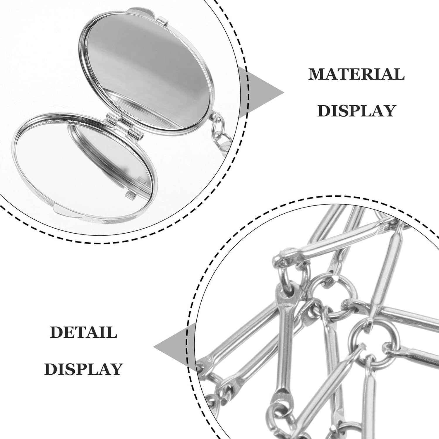 ULTECHNOVO Stainless Steel Mesh Lipstick Holder Keychain Pendant 16Cm Oval Purse Accessory for Women Handbag Backpack Makeup Organizer Charm image number 2