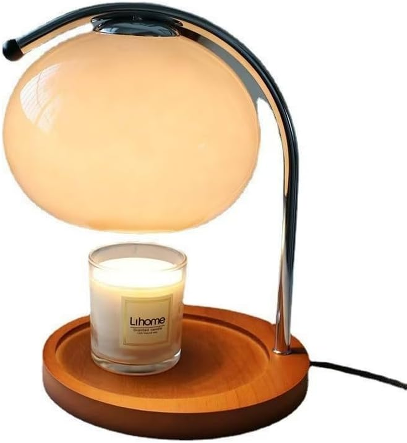 Retro Glass Candle Warmer Lamp Dimmable Aromatherapy Candle Lamp Bedside Table Lamps Study Office Home Decor Wax Warmer Lamps (Orange)