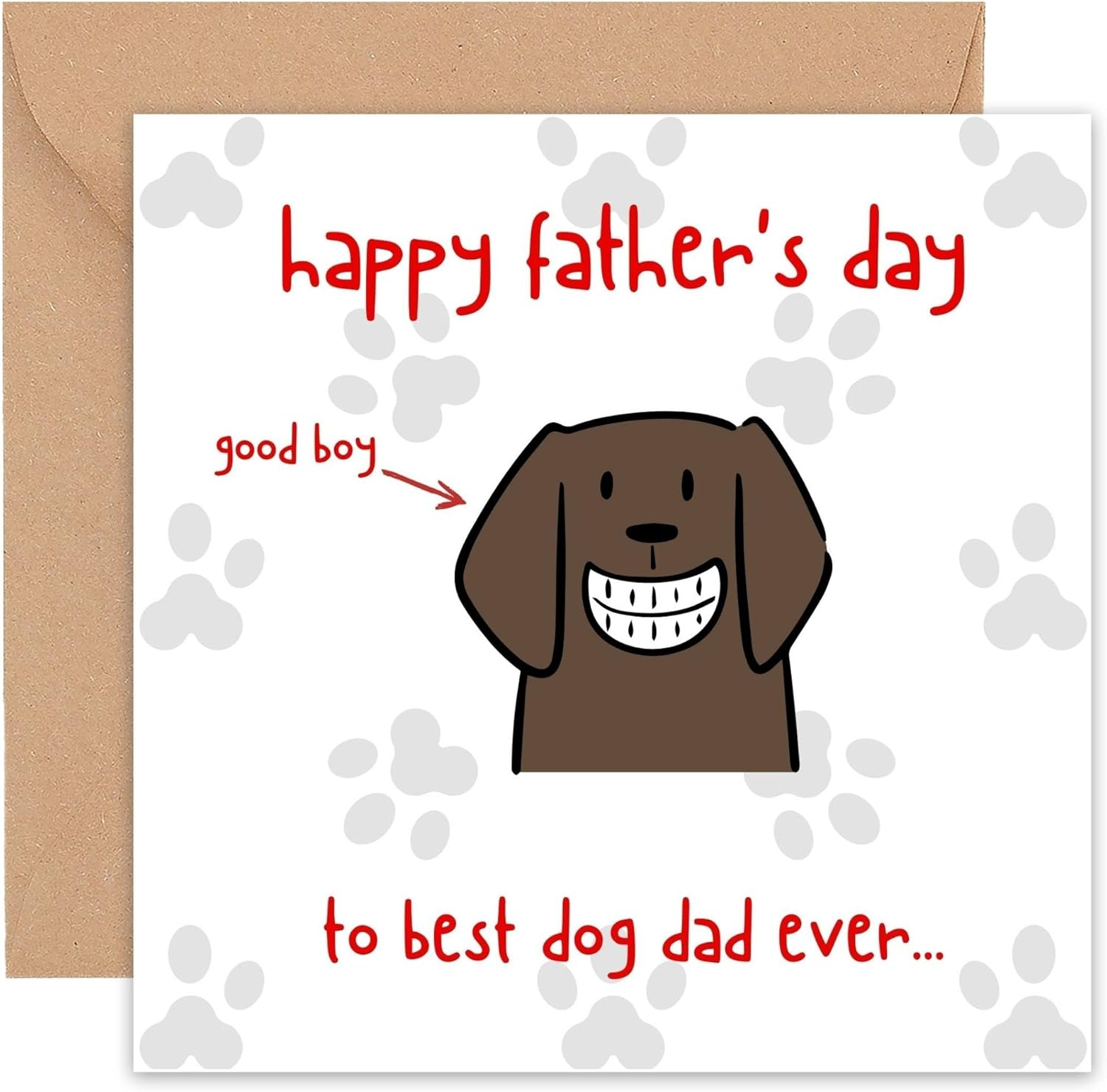 Fathers Day Card from the Dog - Funny Father'S Day Cards from the Doggy Pup Puppy Fur Baby Pet - Fathers Day Gift - for Dad Daddy Father S Stepdad Stepfather Husband Dog Dad - 14Cm&hellip;