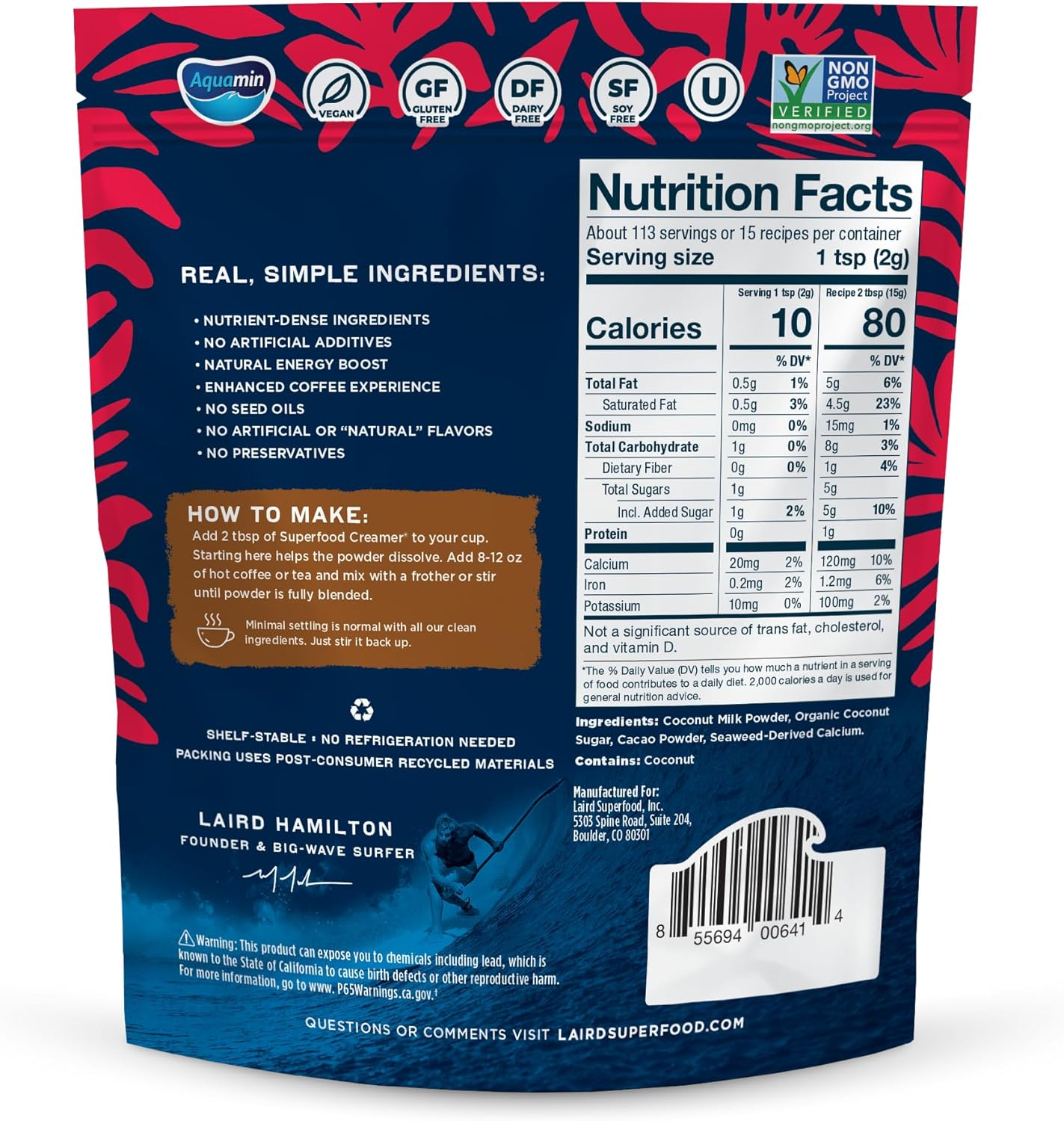 LAIRD SUPERFOOD Superfood Creamer Cacao 227G image number 6