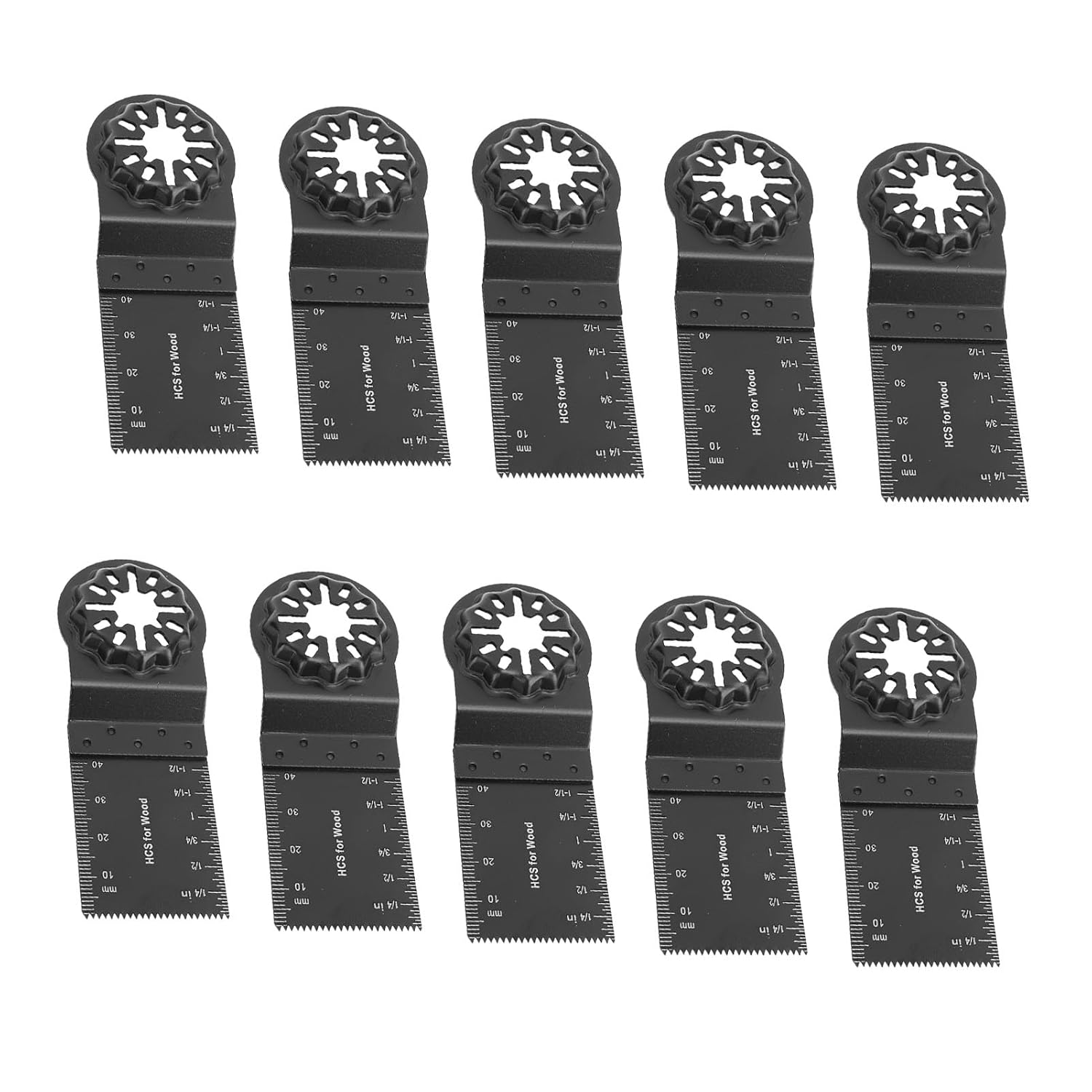 10 Pcs Oscillating Saw Blades, Wood Oscillating Multitool Quick Release Saw Blades, Flush Cut Universal Quick Release Multi Tool Blades, Oscillating Saw Blades for Hard Material image number 6