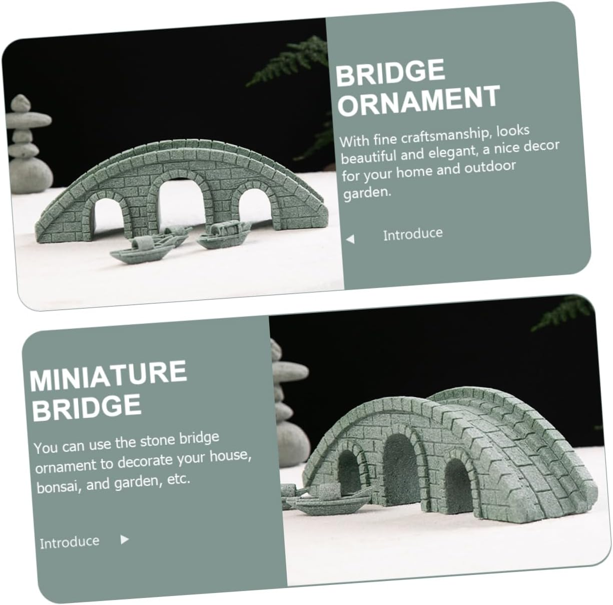 Kisangel DIY Micro Landscape Accessory Miniature Bridge Figurine Garden Bridge Model image number 2