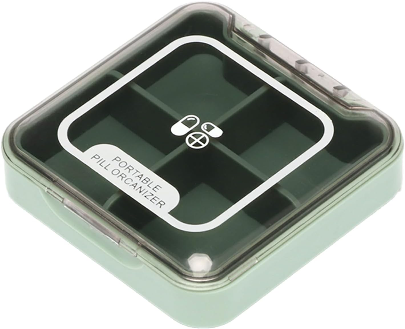 Small Pill Organiser, 4 Compartments Portable Travel Pill Organizer, Sealed Moisture-Proof, Medicine Box for Fish Oil Vitamins Supplements for Daily Travel Work People Carry image number 6