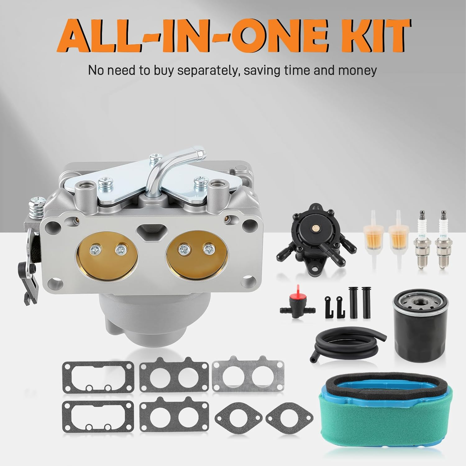 FH641V Carburetor Kit for Kawasaki FH641V FH661V FH680V FH721V FH751V FX850V FX801V 22 HP Engine Carb Replace#15003-​7115, 15004-​0763, 15004-1010,15004-7024 image number 4