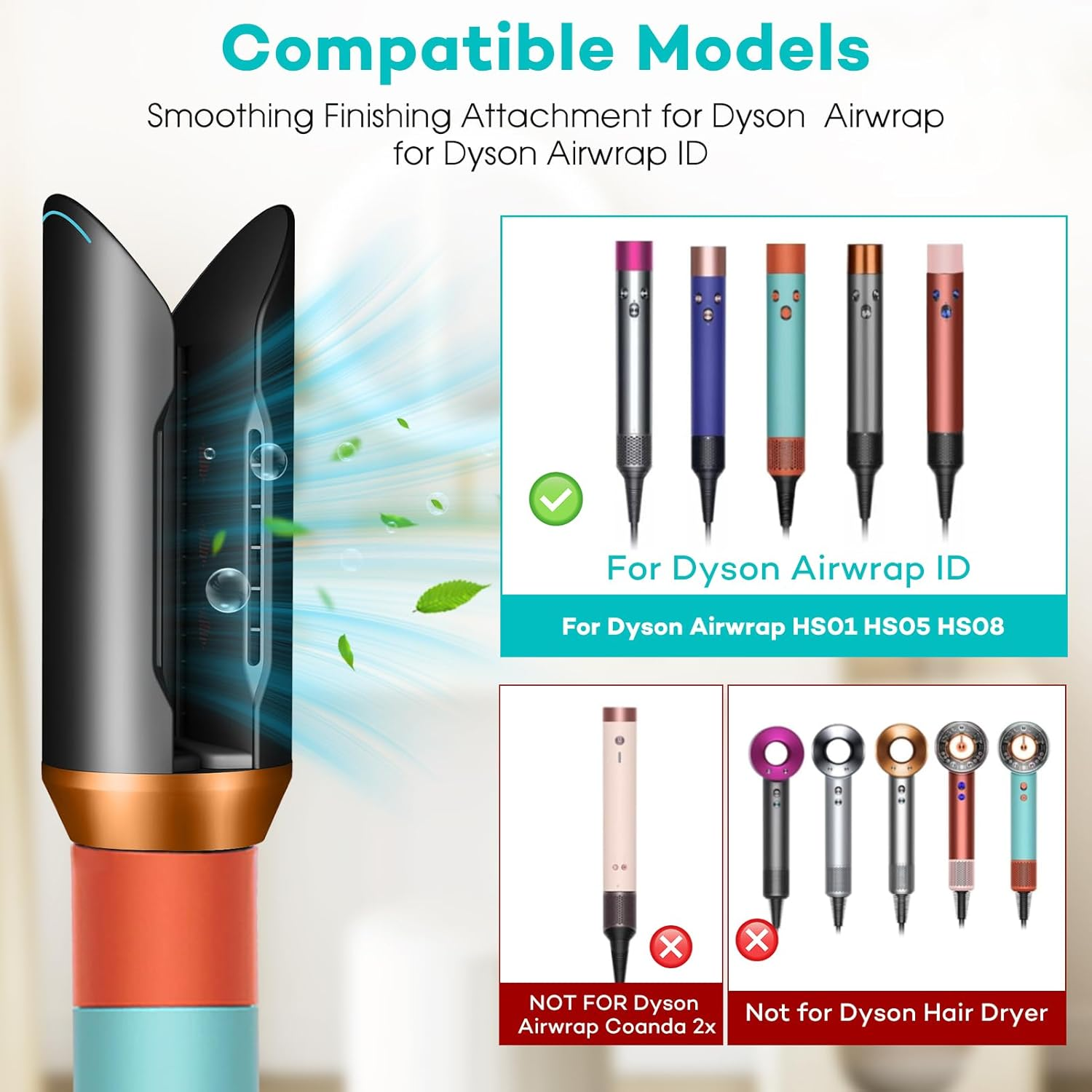 Dxyue Hair Styling Straighten Nozzles Attachment for Dyson Airwrap HS01 HS05 HS08 Styler, Curly Hair, Large Waves image number 2