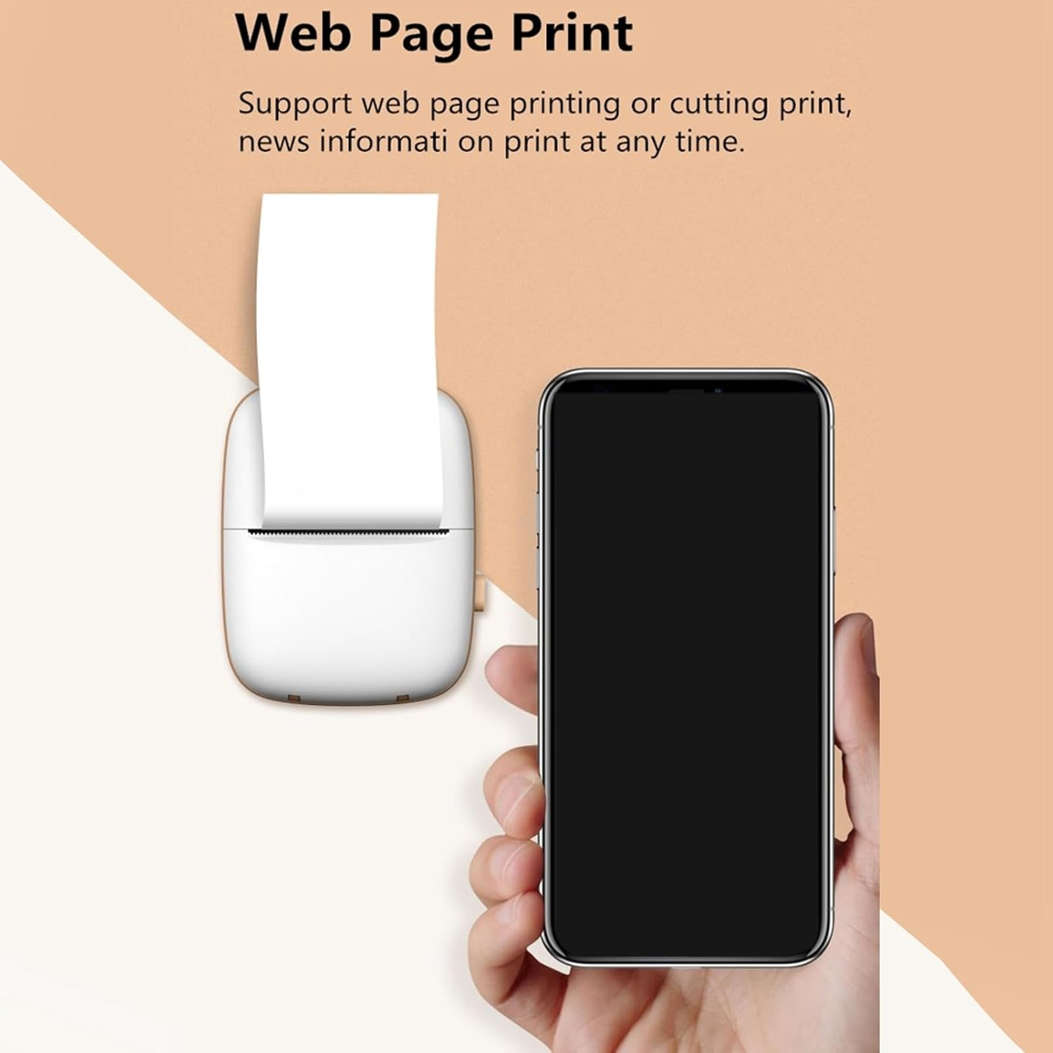 Portable Mini Printer with Rechargeable Battery, 200Dpi Resolution, Inkless, for Ios And, Suitable for Office, Family, Students, and Children image number 2