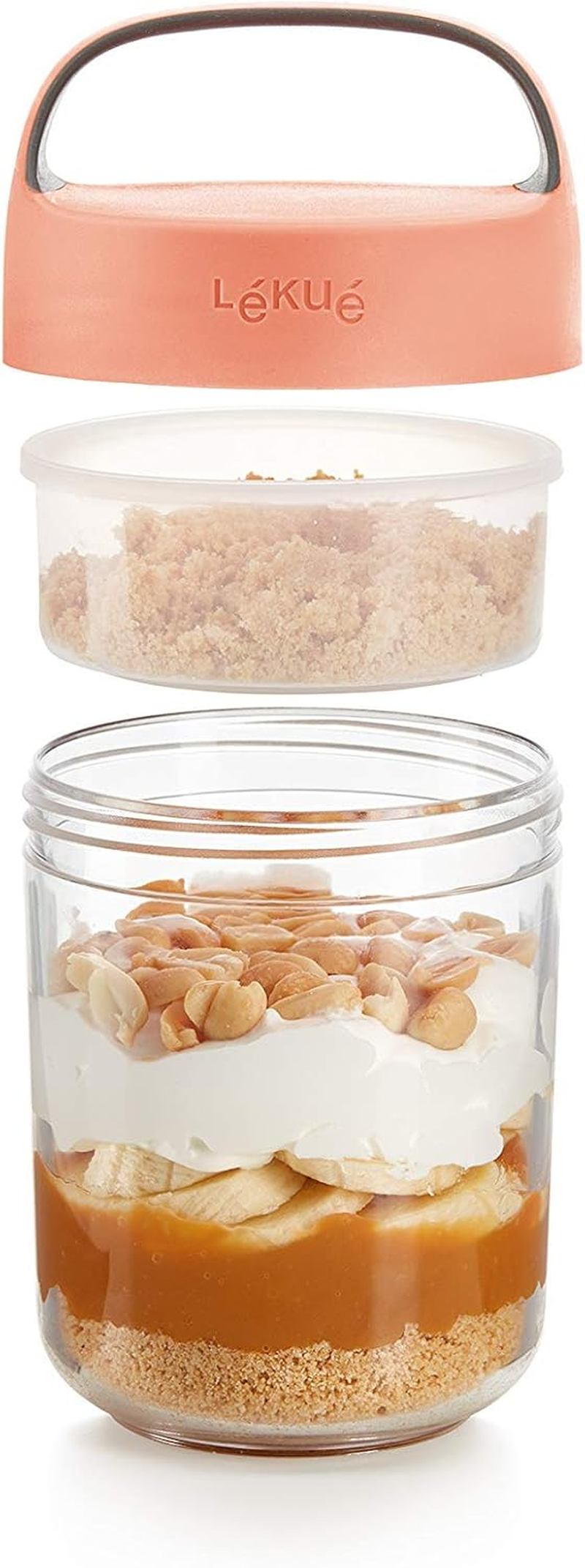 Lekue 0301014R06U150 Plastic Food Storage Container, Coral, 0301014R06U150 image number 6