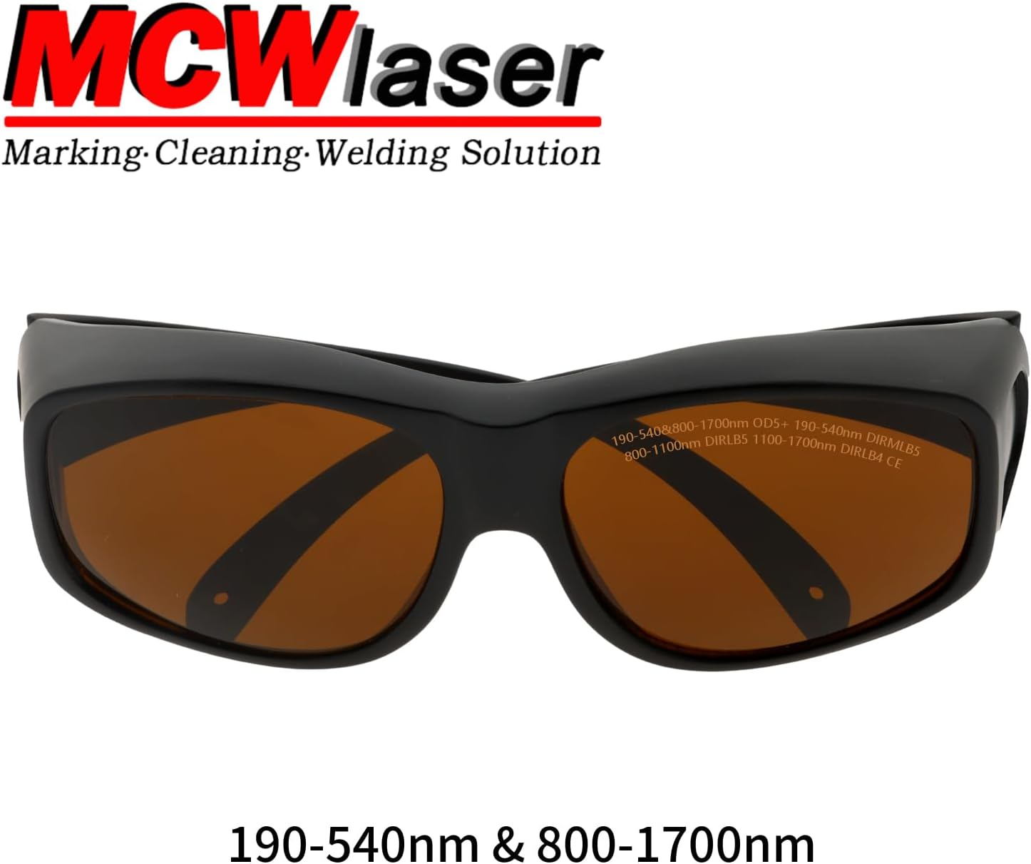 Mcwlaser Laser Safety Goggles Glasses OD5+ 190-540Nm & 800-1700Nm for Yag, Blue, Green Laser and UV Light Protection 445Nm, 450Nm,532Nm, 808Nm, 980Nm, 1064Nm, 1080Nm Absorption Type EP-1 Style 9 image number 6