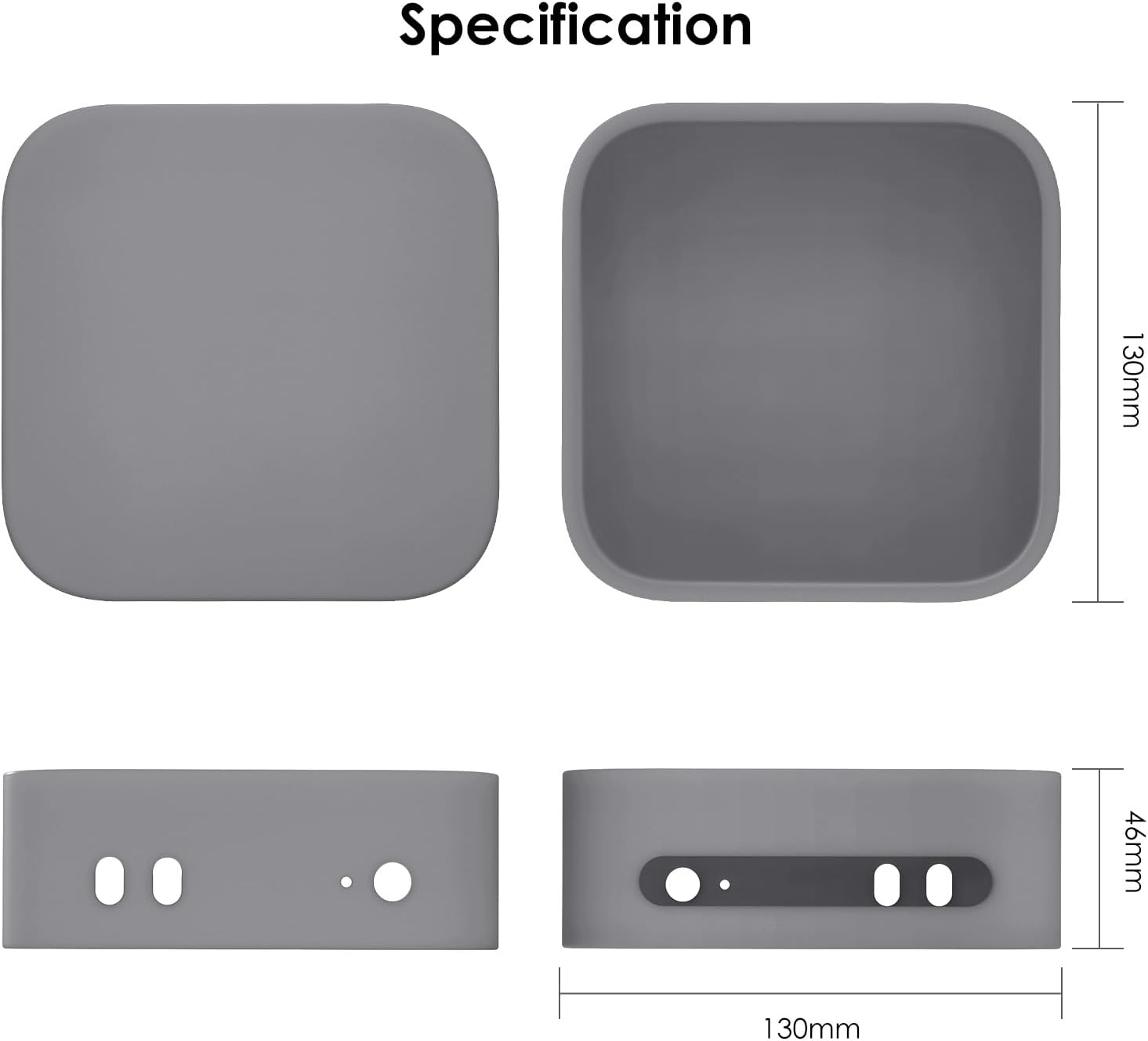 Computer Host Silicone Case for Mac Mini M4/M4 Pro Drop-Proof Cover 2024 New Shell Protector Precise Cutout Shock Resistant Protection image number 2