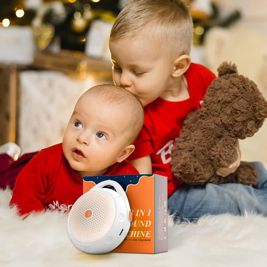 Portable Sound Machine Baby, Elesories USB Rechargeable Travel Baby Sound Machine with Nursery Night Light,12 Soothing Sounds,Child Lock, White Noise Machine Baby for Adults Kids Baby Sleeping image number 5