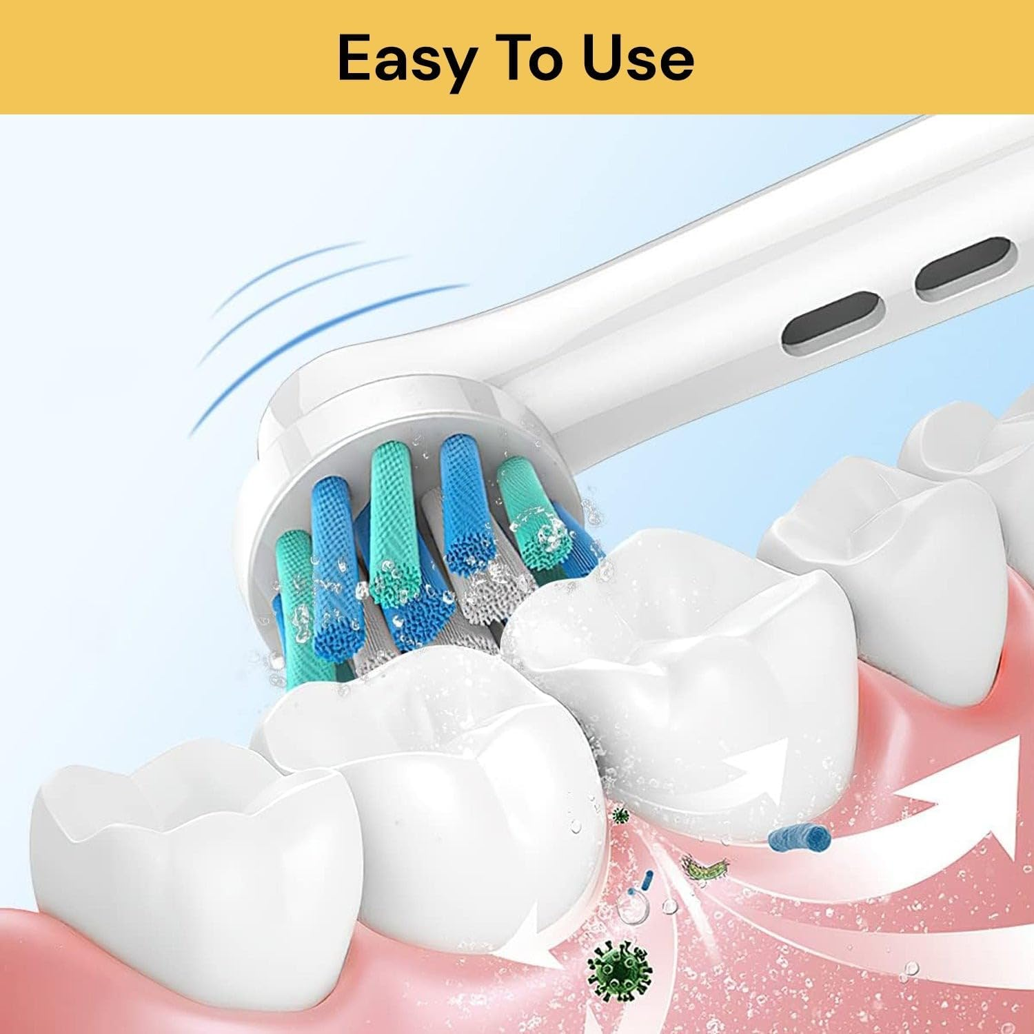 EZONEDEAL Electric Toothbrush Replacement Heads, Replacement Brush Heads, Professional Soft Clean Toothbrush Head, Replacement Toothbrush Heads Compatible with Oral B Braun (Normal Clean, 8 Pcs) image number 3