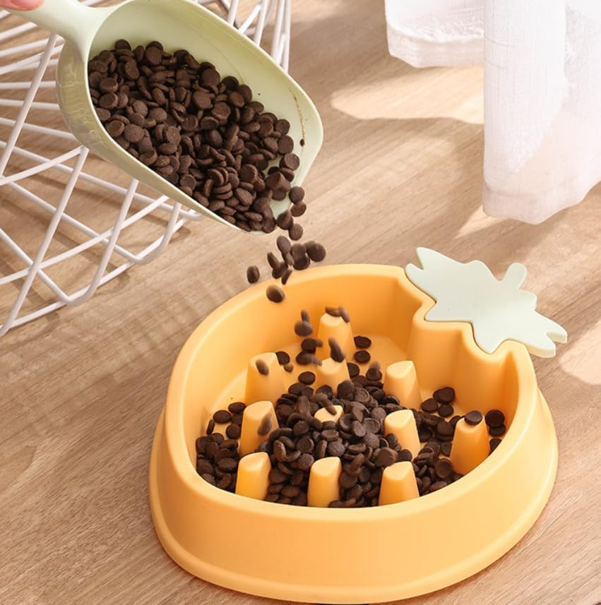 1Pc Pineapple-Shaped Slow Feeder Bowl,Adorable Pineapple Slow Food Bowl,Pineapples-Shaped Pet Slow Eating Food Bowls for Dogs and Cats, Blue image number 4