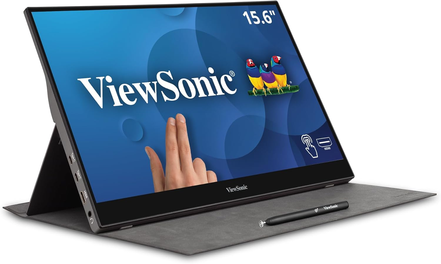 Viewsonic TD1655 15.6&rsquo;&rsquo; FHD 1080P Touch Portable Laptop Monitor, IPS, 10-Point Touch, Tilt Ergonomics, Lightweight, Dual USB-C One-Cable Solution, Eye Care, Dual Speakers, Lightweight, External Screen image number 5