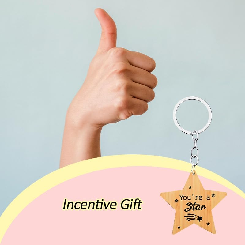 Preschool Graduation Gifts for Students Class Inspirational Gifts for Daughter Son Encouragement Presents for Granddaughter Grandson Motivational Keychains for Teens Students You Are a Star Keychain image number 1