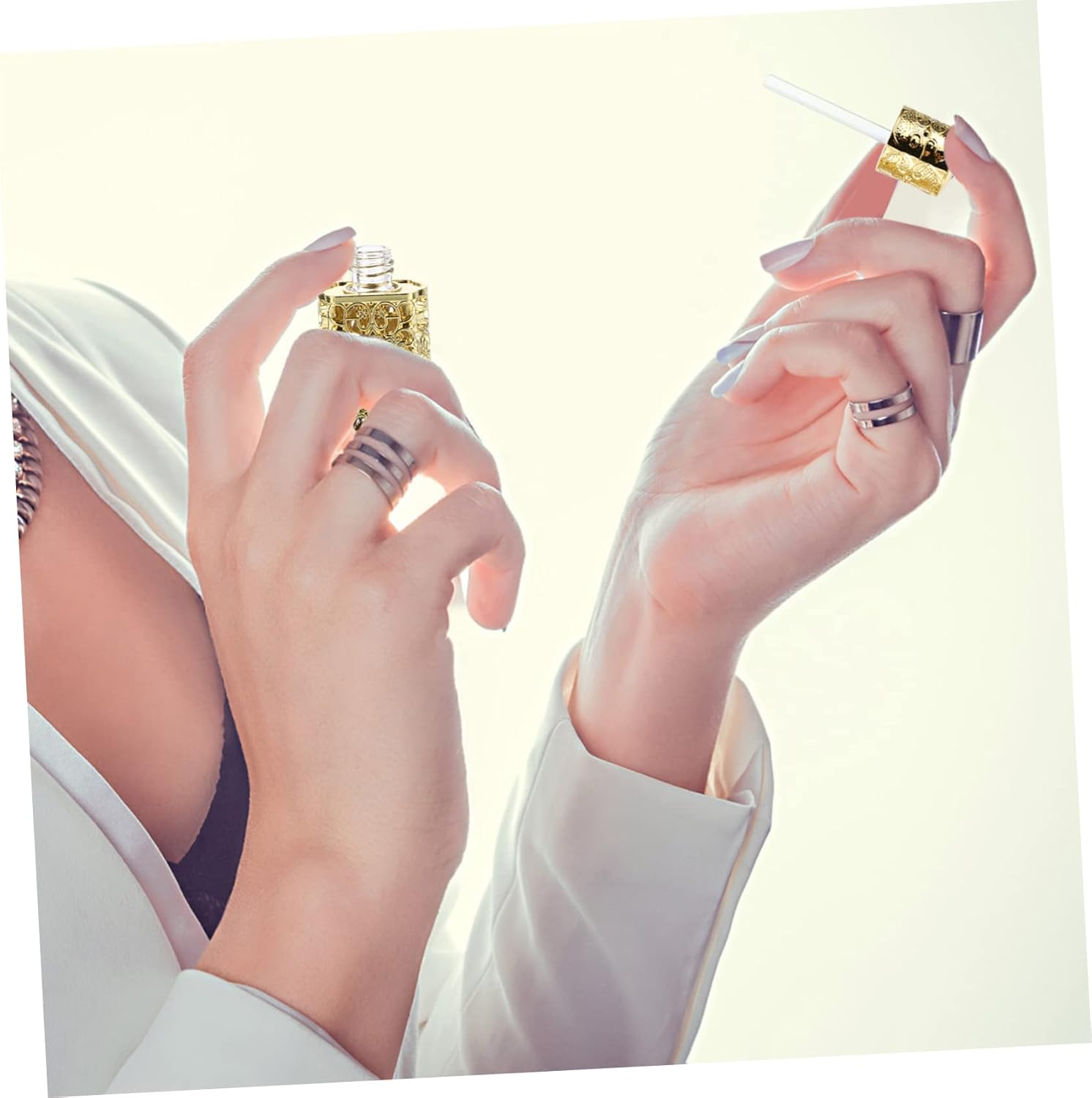 3Pcs 3Ml Perfume Atomizer Essential Oil Bottle Decorative Spray Bottle Metal Glass Travel Size image number 3