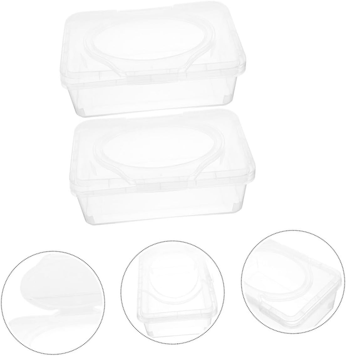 2Pcs Dust Paper Bin Wipes Dispenser Tissue Box Lid for Bathroom Home Office Kitchen Convenient Storage for Tissues and Napkins image number 5