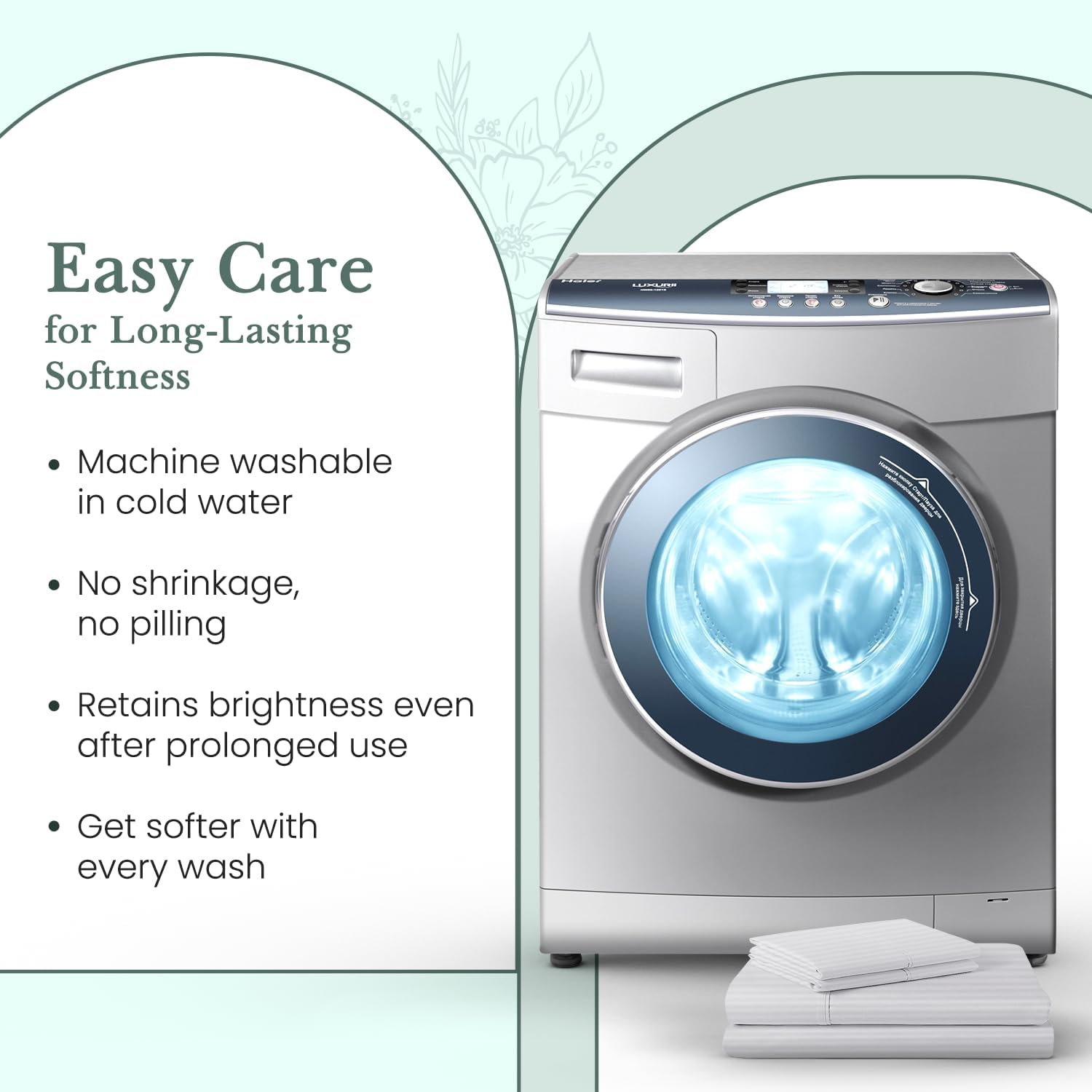 Feather & Stitch King Size Damask Bed Sheets|100% Soft Cotton Breathable Bedsheet Set of 4|18" Deep Pockets 500 TC Sateen Weave Striped Bedding Mattress Resort Hotel Luxury Decor|White