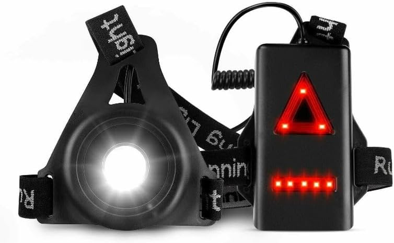 Night Running Lights, USB Rechargeable Chest Light with 3Models,Waterproof Ultra Bright Safety Warning Lamp with Reflective Straps for Runners Joggers Camping Hiking image number 3