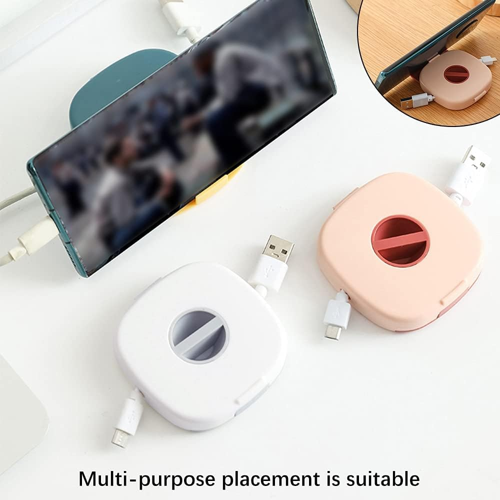3PCS Cable Management, Retractable Portable Cord Organizer, 3 Colors Flexible Cable Organizer for Home Office Classroom (Square) image number 5