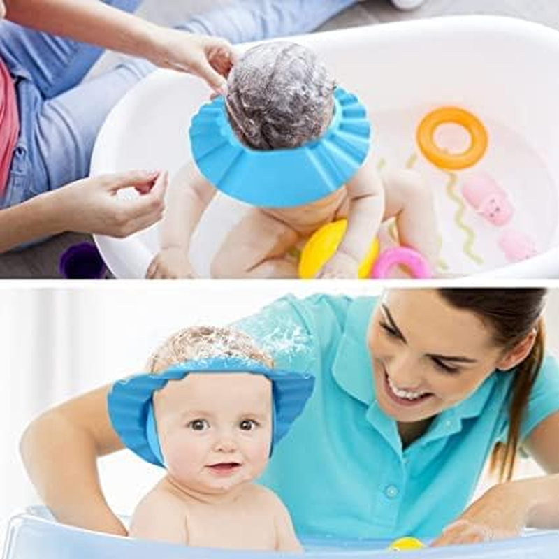 3 Pcs Soft Adjustable Baby Kids Children Shampoo Bath Bathing Shower Cap Hat Wash Hair Shield Hat image number 4
