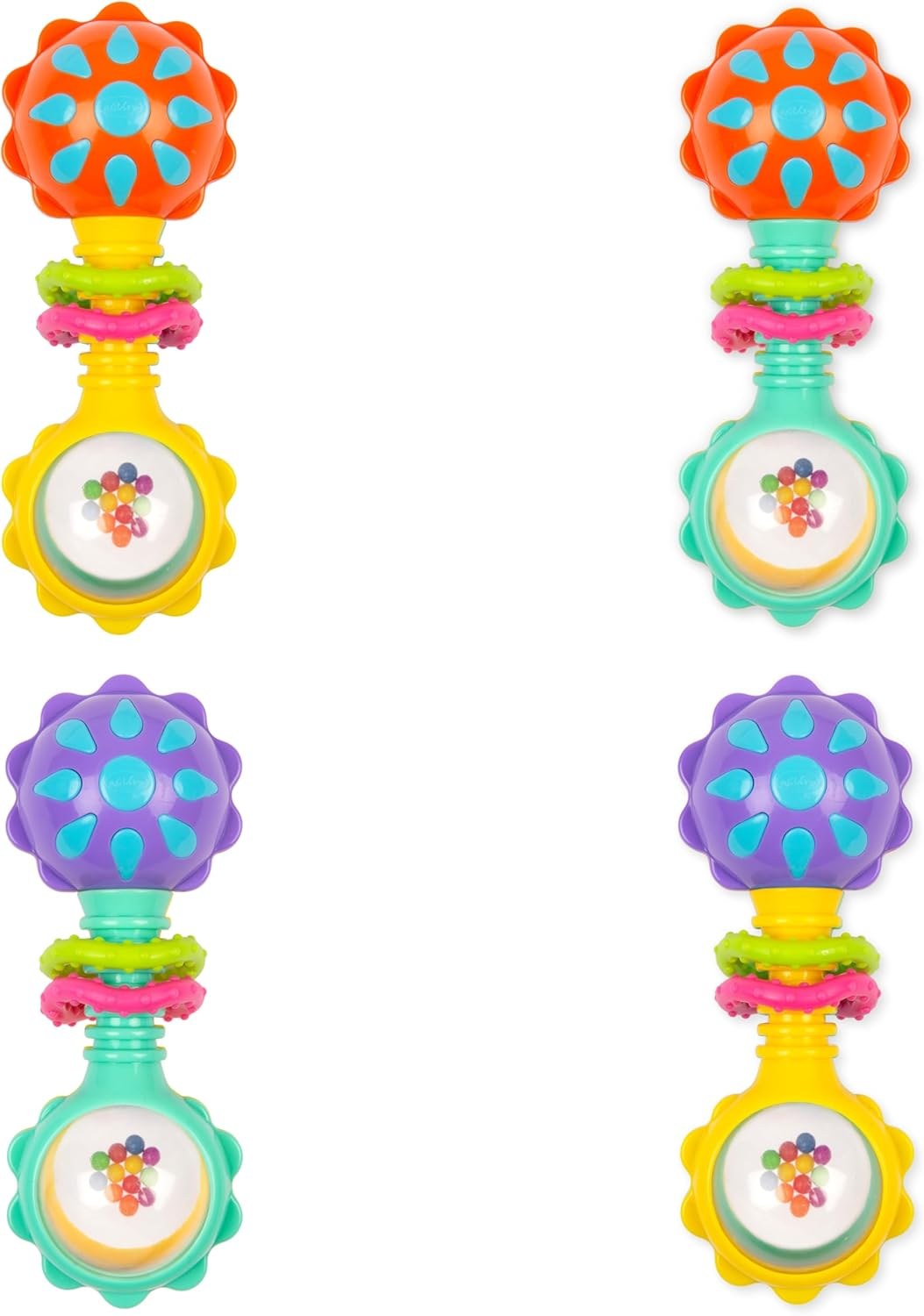 Playgro Twisting Barbell Rattle Refresh - Interactive Baby Teething Toy for Soothing Gums, Colorful Beads, and Engaging Sounds, Multicolor image number 4