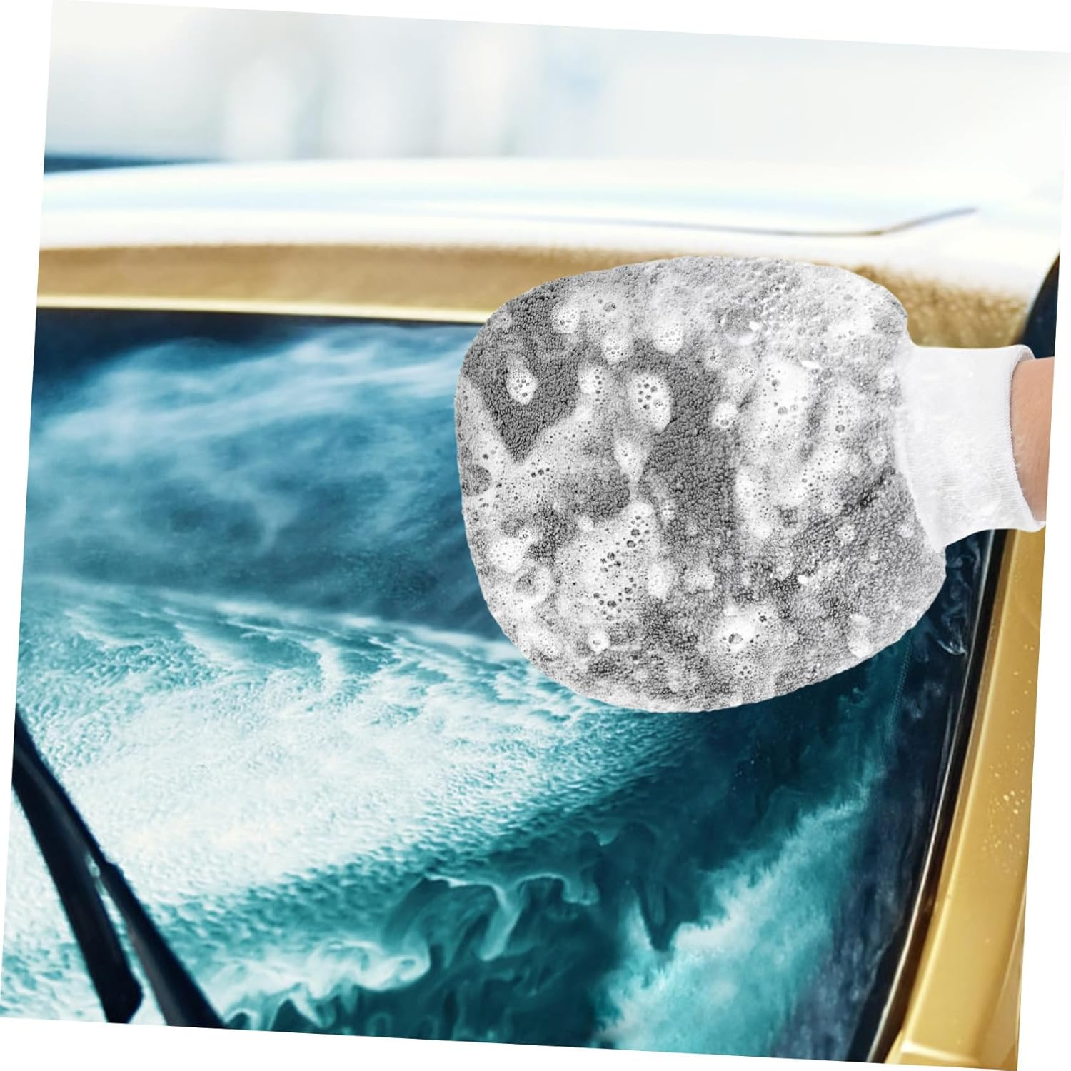 IMIKEYA Car Wash Mitt 2Pcs Scratch-Free Wash Gloves Thickened Microfiber Automotive Exterior Cleaning Dusting Gloves for Detailing and Vehicle Care image number 2