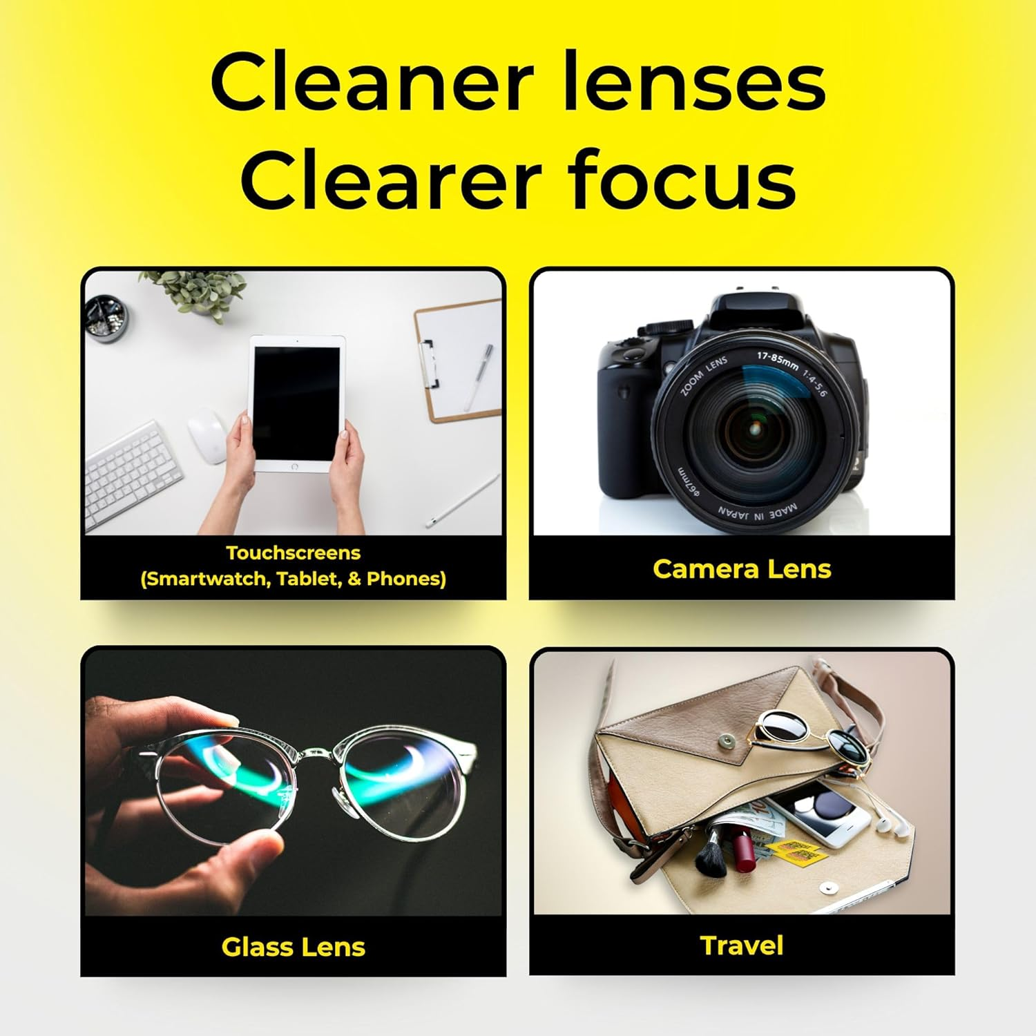 BRIGHTWIPE Lens Wipes - Screen Cleaning Towelletes - Eye Glasses Cleaner - Quick Drying, Remove Fingerprints, Dirt, Oil from Eyewear, Phone and Tablet Screen. 250 Single Use Wipes image number 5