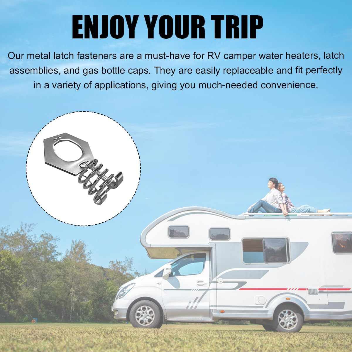 2 PCS RV Water Heater Cam Lock, Stainless Steel RV Water Heater Door Latch Fastener with Hook, Latch Twist Assembly Replacement for RV Hot Water Heater Door, Car Accessories (2 PCS) image number 5