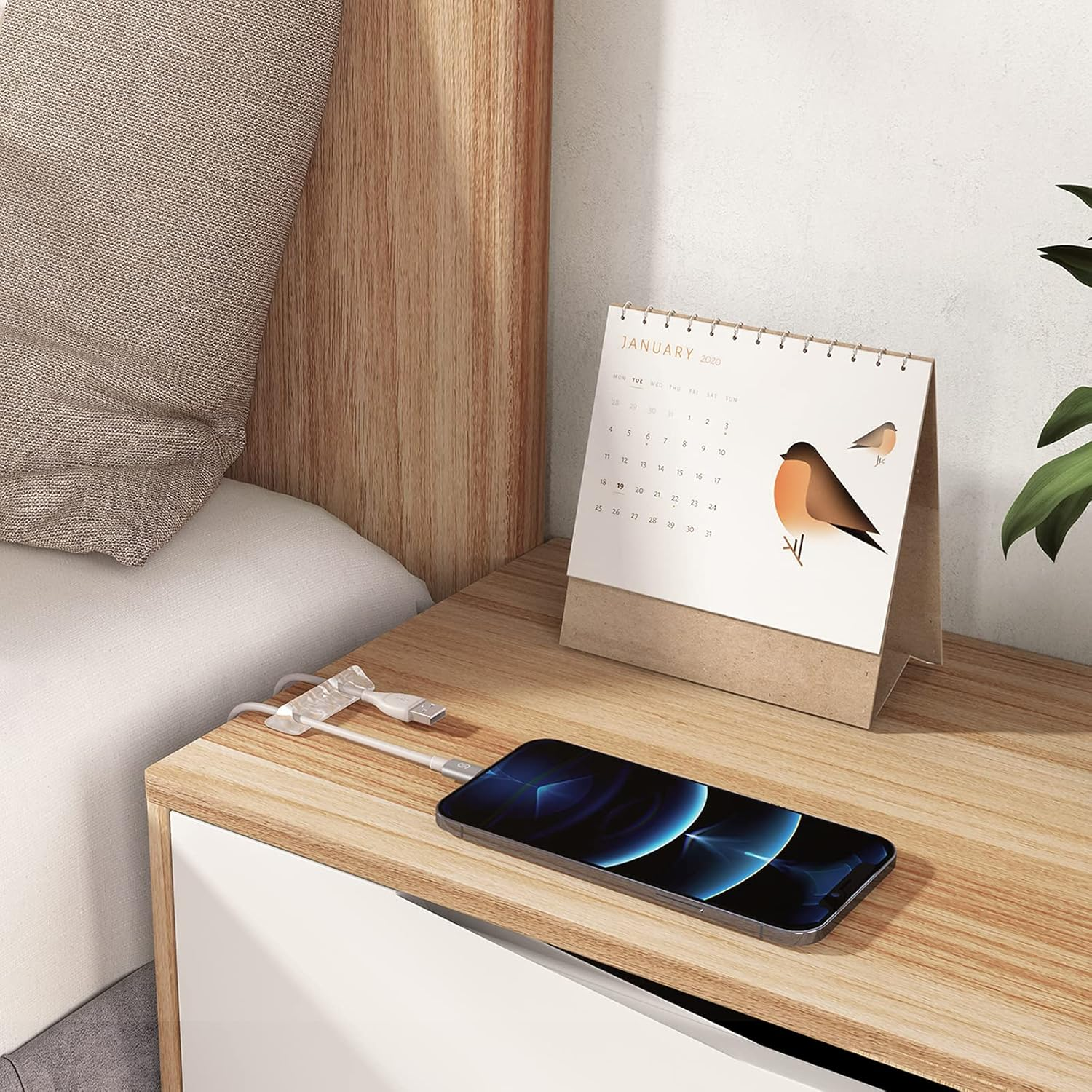 Syncwire Clear Cable Clips - Cord Holders - Self Adhesive Cable Management Organizer - Home, Office, Cubicle, Car, Nightstand, Desk Accessories - Gift Ideas Men, Women, Dad, Mom (5 Packs/15 Slots) image number 3