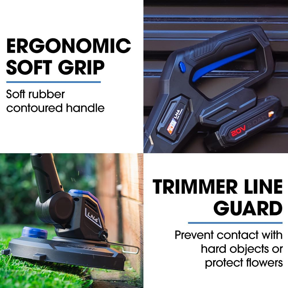 Powerblade LN4 20V Cordless Electric Line Trimmer & Garden Edger Kit, with Battery and Fast Charger image number 4