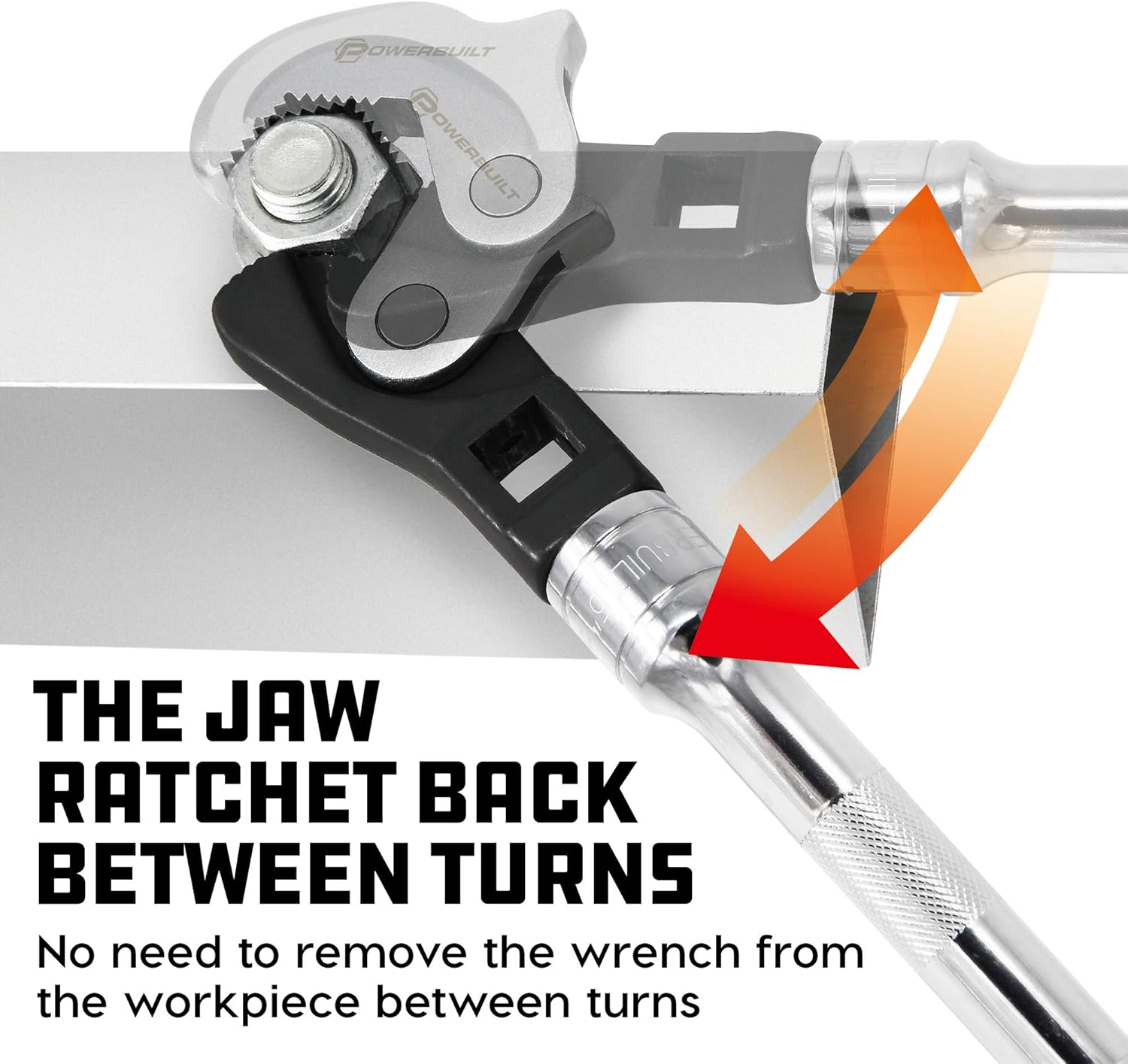 Powerbuilt 2 Piece Spring-Loaded Crowfoot Wrench Set, Adjustable, Auto Size, Universal, Self-Adjusting, Power Grip, Rapid Wrench- 240274 image number 3