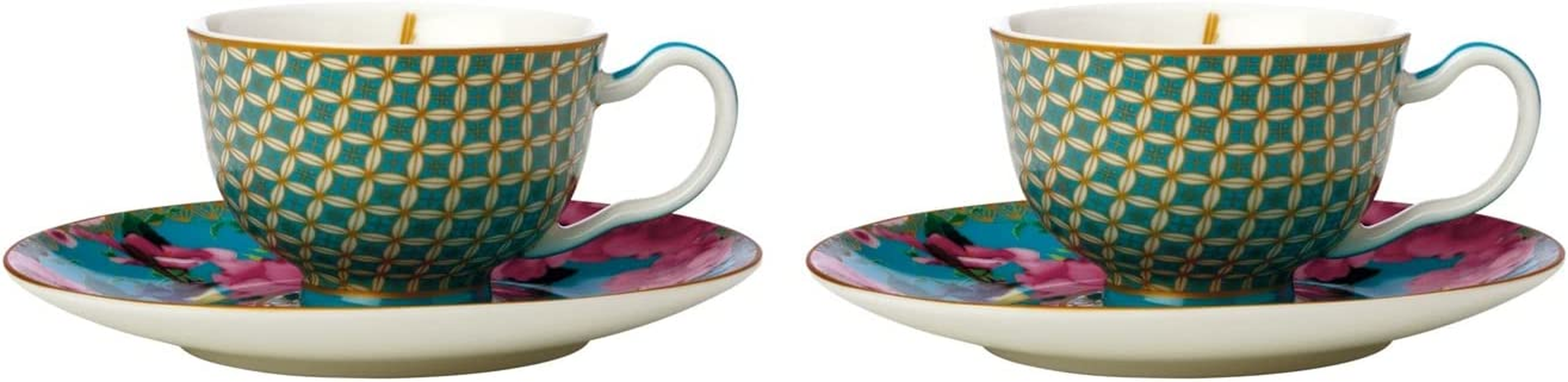 Maxwell & Williams Teas & C'S Silk Road Footed Cup & Saucer 200ML Aqua Gift Boxed image number 7