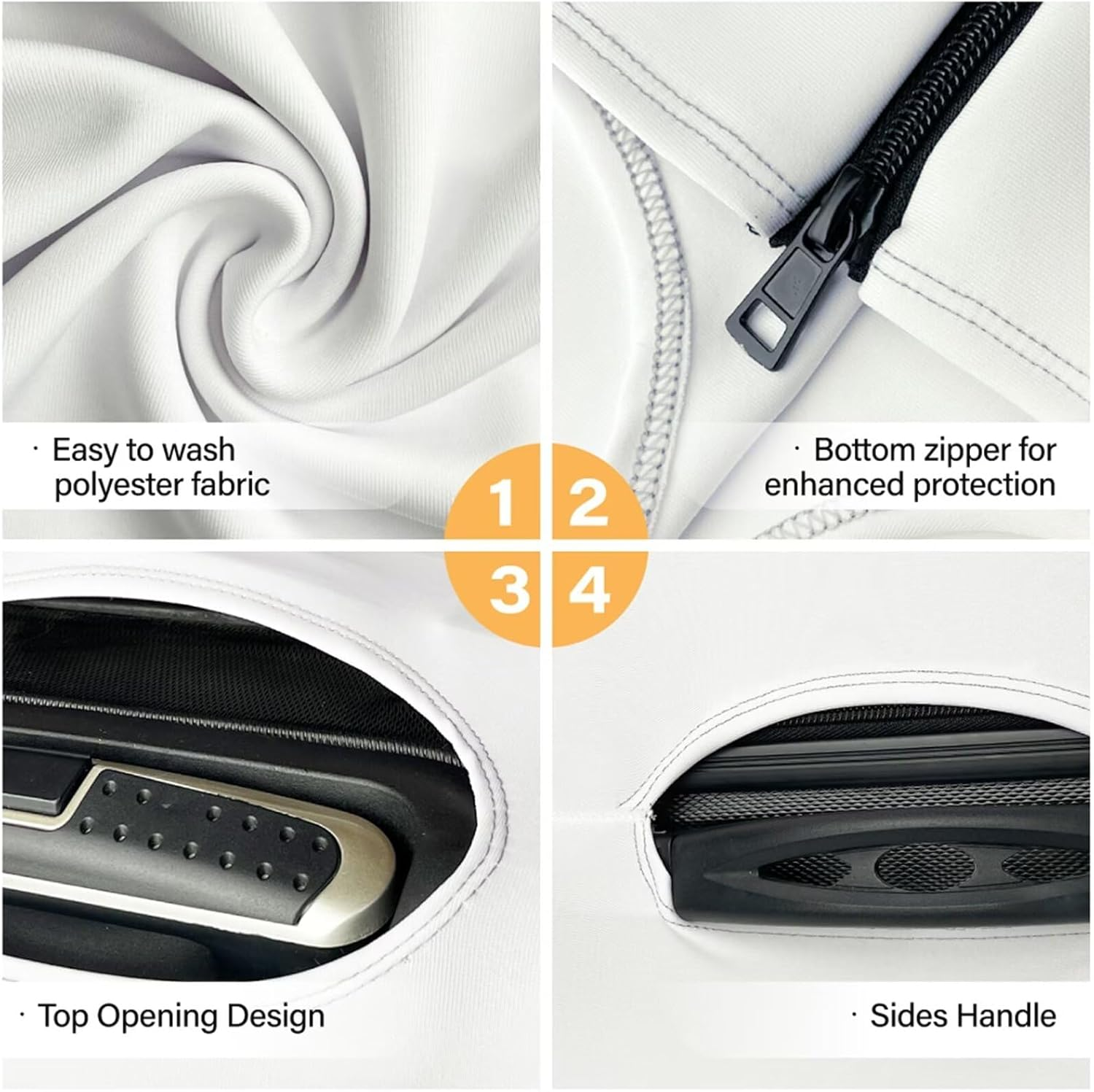 FOR U DESIGNS Luggage Cover Large Elastic Suitcase Cover Protector American Flag Wolf Print Luggage Case Cover Fit 18-21 Inch Travel Luggage Cover, American Flag Wolf, S(18"-21"Cover) image number 5