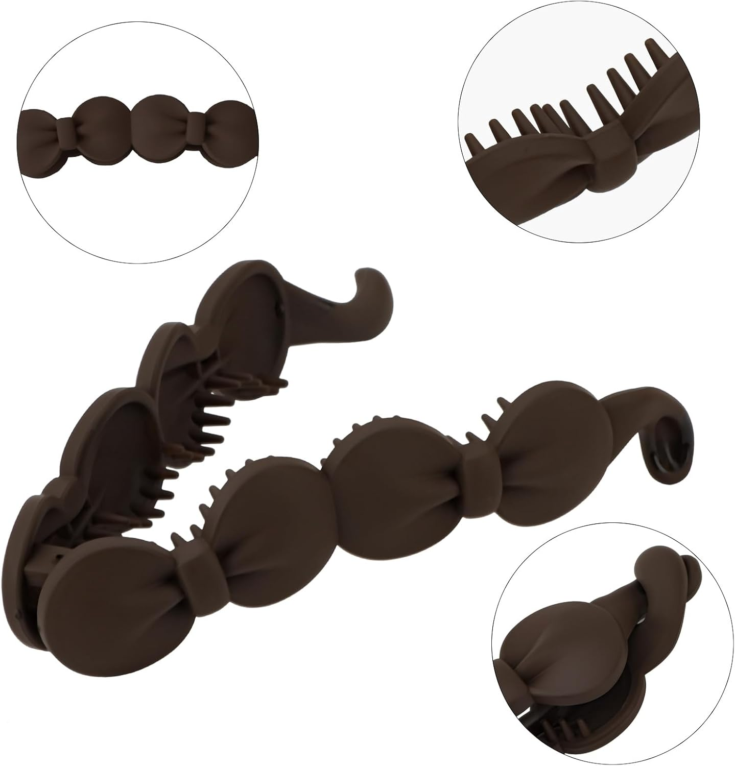 Srotmirw Banana Clip, Pack of 5 Brown Hair Clips Women by Solid Color for Women and Girls image number 5