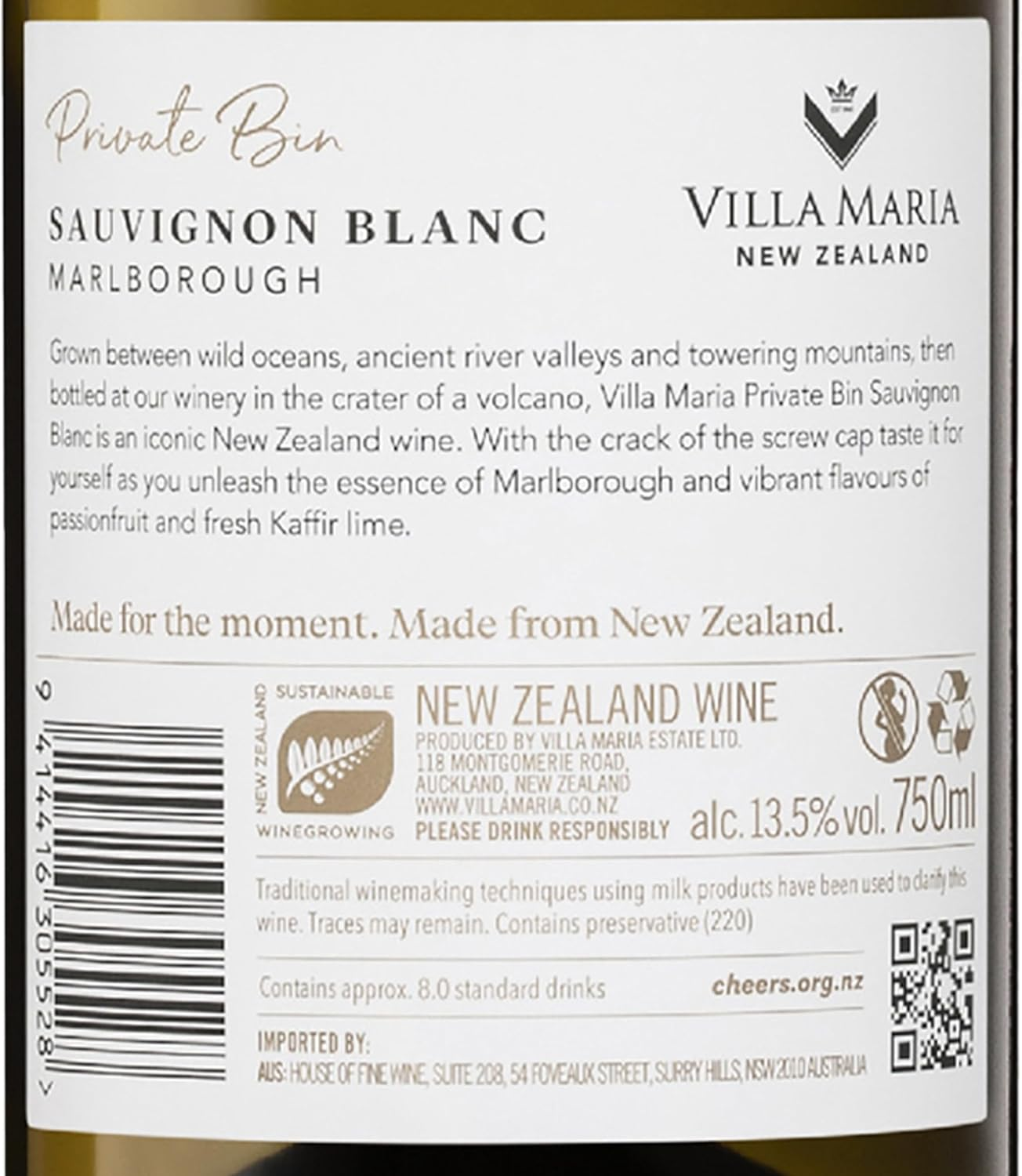 A Little Luxury Villa Maria Sauvignon Blanc Gift - with Morish Caramel-Coated Peanuts, Our Signature Gift Box & Green Satin Ribbon image number 3