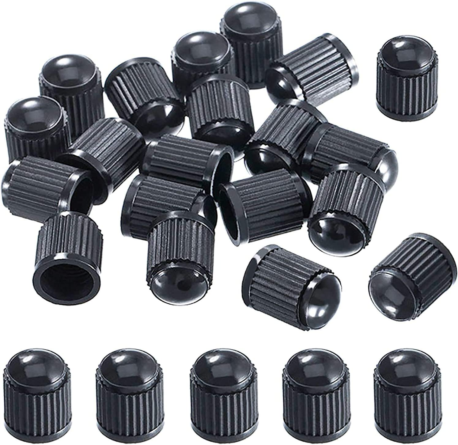 QISF Universal 40Pcs Tire Valve Caps, Black Plastic Tire Stem Caps for Bicycles, Motorbikes, Cars, Suvs and Trucks (Caps Only) image number 5