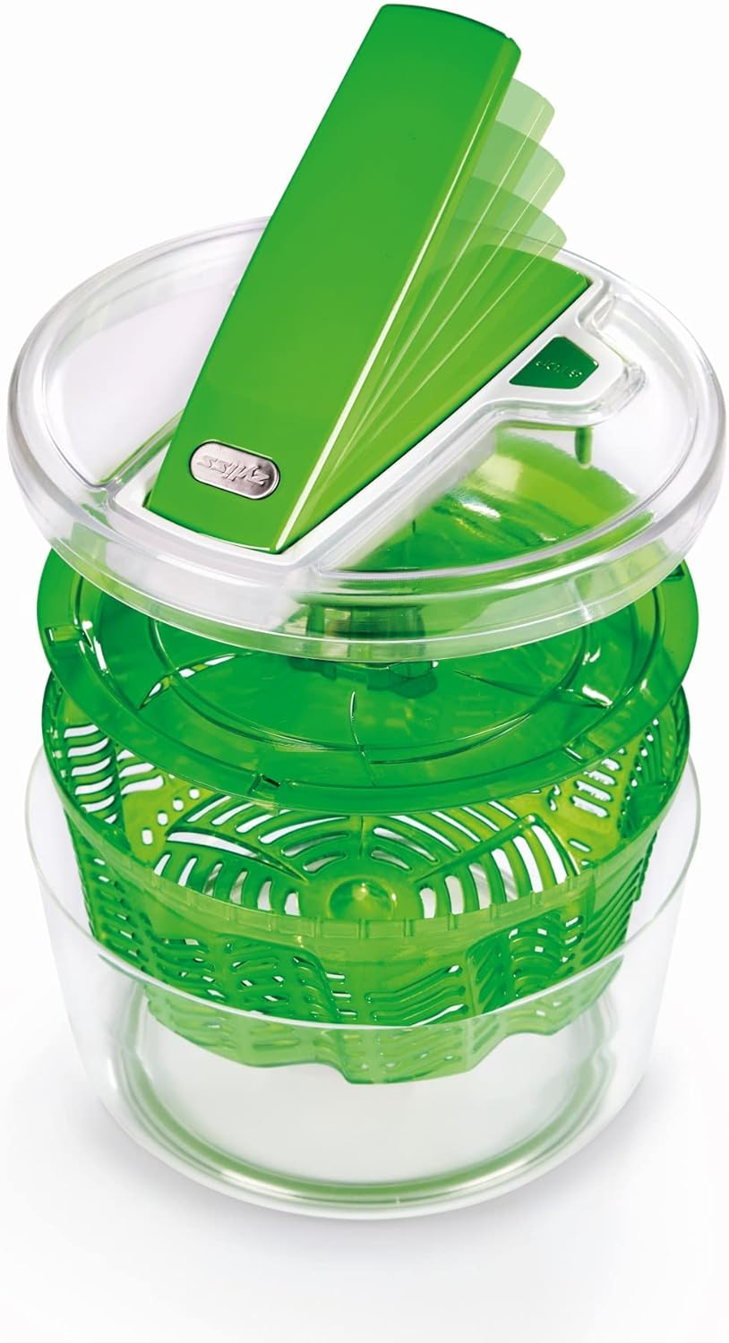 Zyliss Swift Dry Salad Spinner - Large, 4-6 Serving Capacity, with Unique Aquavent&trade; Technology | Non-Slip Base | Dishwasher-Safe| Bpa-Free | 5-Year Manufacturer Guarantee | Green image number 5