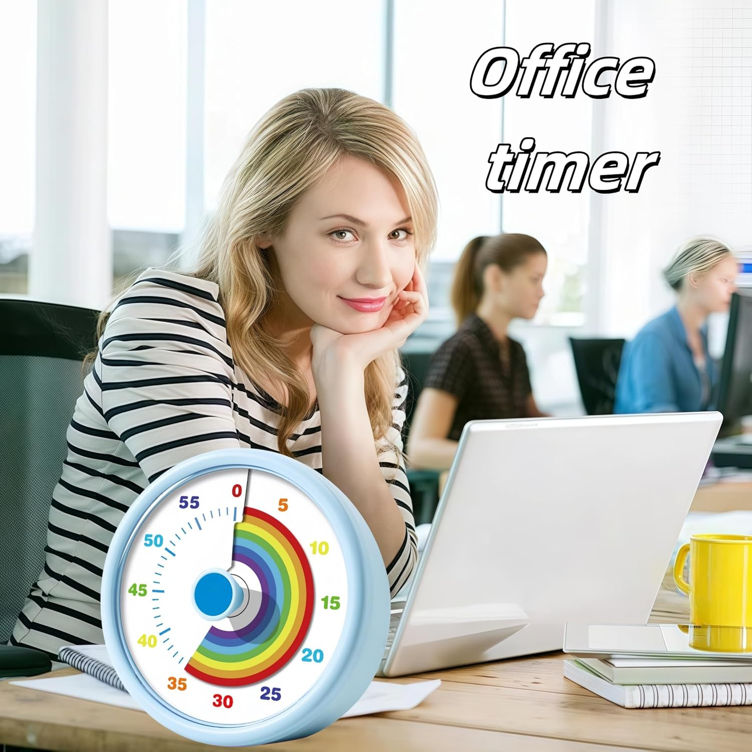 Visual Timer for Kids, 60 Minute Time Timer Kids Timer for Classroom Home Office, Countdown Timer for Cooking Teaching Working Meeting, Pomodoro Timer Kitchen Timer (Blue) image number 3